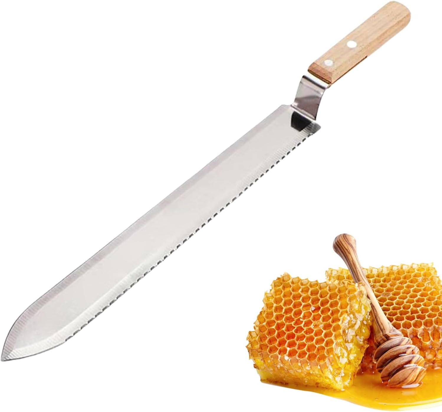 Uncapping Cutter Beekeeping &ndash; Stainless Steel Honey Knife, Serrated Edge Bee Cutter | Comfortable Beekeeper Hand Tool for Fast Honey Frame Uncapping and Smooth Extraction in Hive Maintenance - Single Sided image number 6