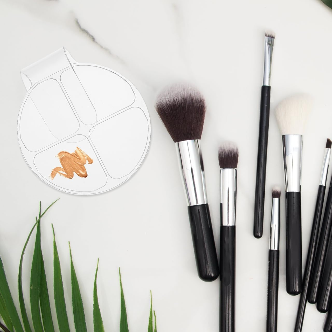 Gadpiparty Acrylic Palette Set - Handheld Clear Makeup Mixing Tray for Foundation and Manicure Ergonomic Design for Custom Shade Creation image number 1