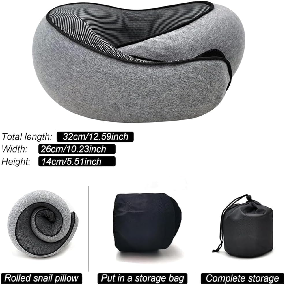 Flyhugz - Flyhugz Neck Pillow 2024, Flyhugs Neck Travel Pillow, Wander plus Travel Pillow, Memory Foam Travel Pillow, Fly Hugz Stowable U-Shaped Pillow Set for Adult & Kids Sleeping Upright (A-Grey) image number 4