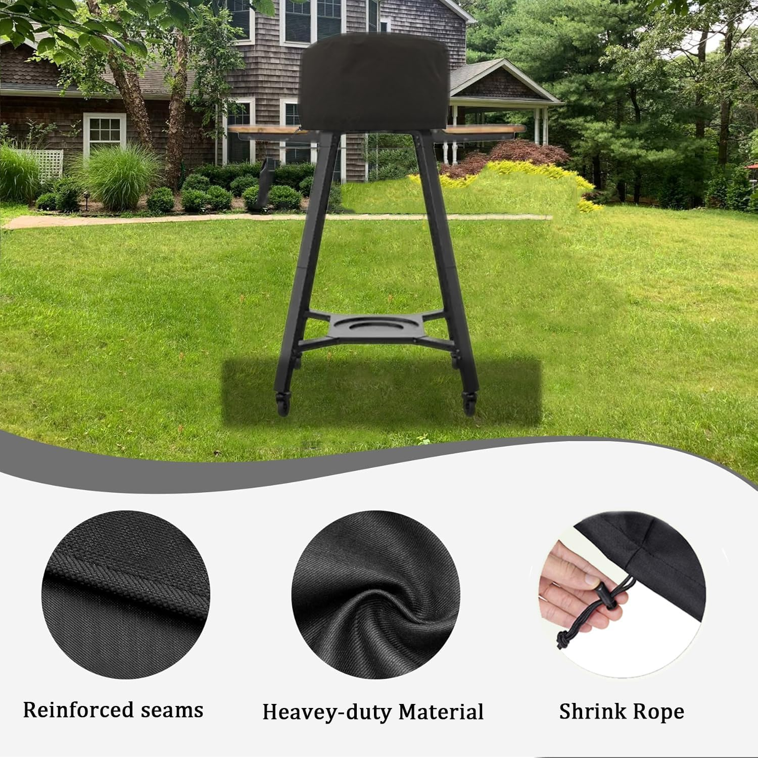 Pizza Oven Cover for Gozney Arc XL, Heavy Duty 600D Waterproof Outdoor Table Top Pizza Oven Accessories for Gozney Arc XL Gas Pizza Oven Cover Black image number 2