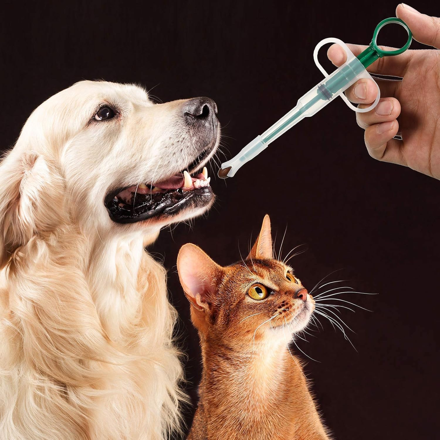 Pet Pill Plunger Popper for Small Cats Dogs Pill Gun Dispenser Shooter Pet Piller Soft Tip Tablet Syringe Pusher Animal Medicine Feeder for Feeding Accessories 2 Pcs (Green) image number 6