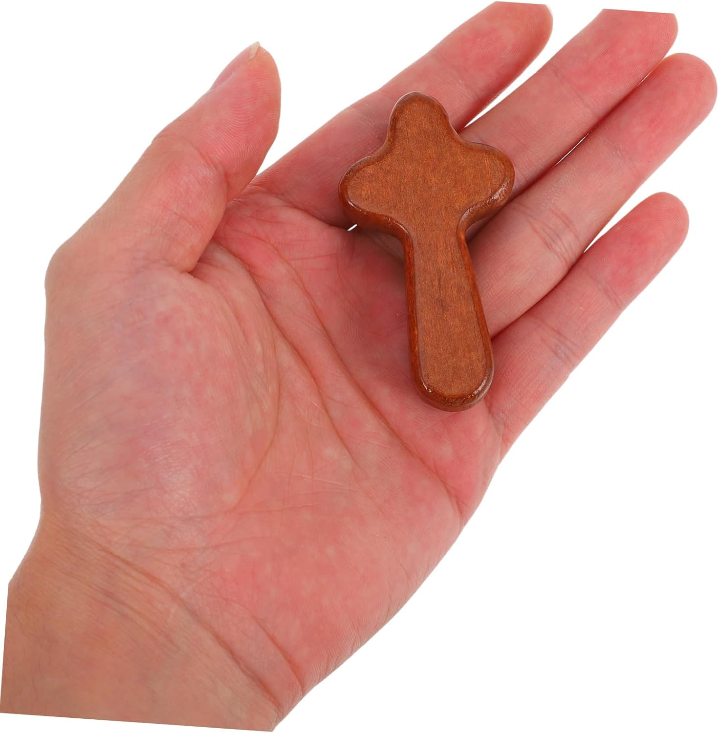 ZUNOXAZ 3Pcs Small Hand Held Wooden Jesus Crosses Prayer Crosses Pocket Cross for Christian Gifts image number 2