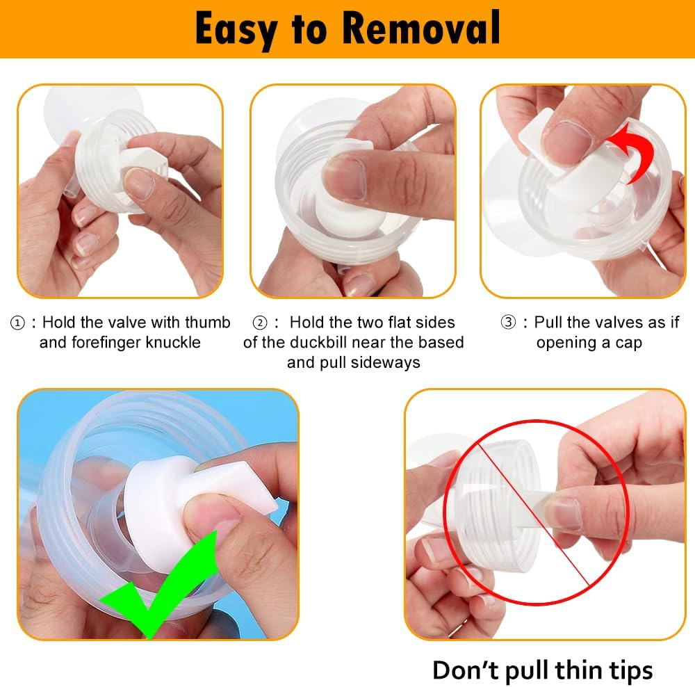 6Pcs Pump Parts Set,4Pcs Duckbill Valves and 2Pcs Silicone Membrane Replacement Parts Compatible with Spectra S1 S2 9 plus Breast Pumps image number 5