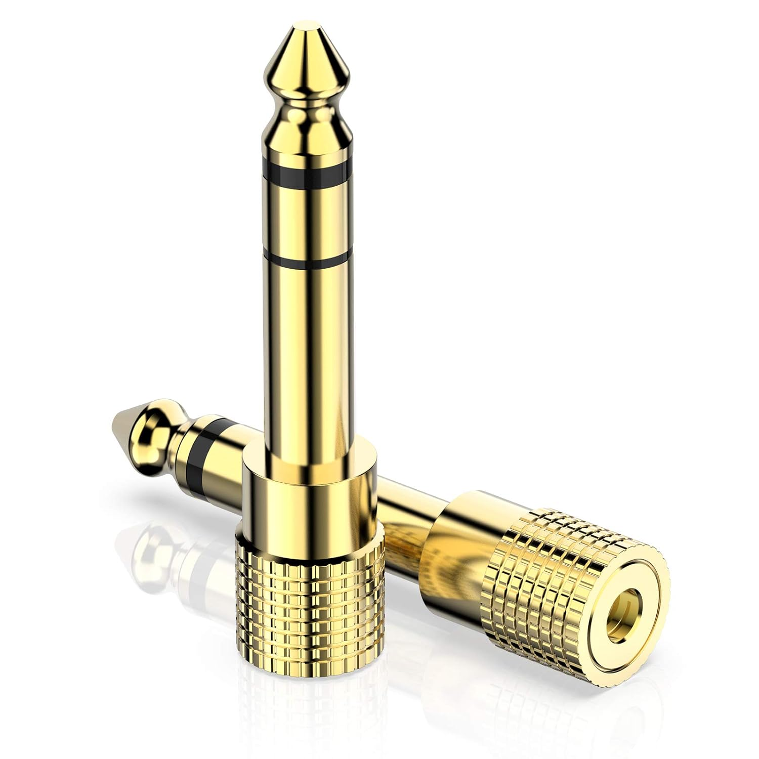 DIGITNOW Headphone Adapter 6.35Mm (1/4 Inch) Male to 3.5Mm (1/8 Inch) Female and 3.5 Mm Male Plug to 6.35 Mm Female Jack, Audio Stereo TRS Converter Adapters (4 -Pack Gold Plated) image number 4