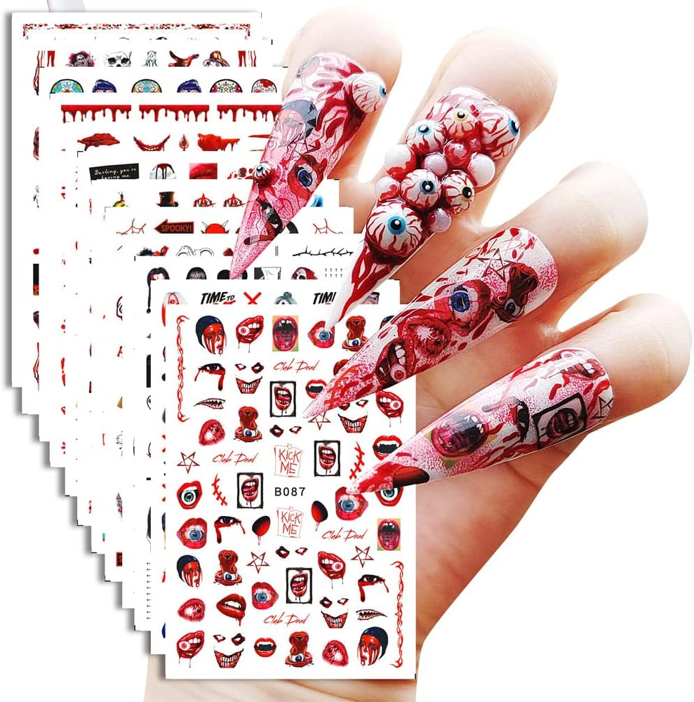 Christmas Nail Stickers Decals Nail Foil Transfer Sticker 10 Sheets Xmas Holiday Decorations Christmas Santa Snowflake Deer Christmas Tree Stickers for Manicure Supplies