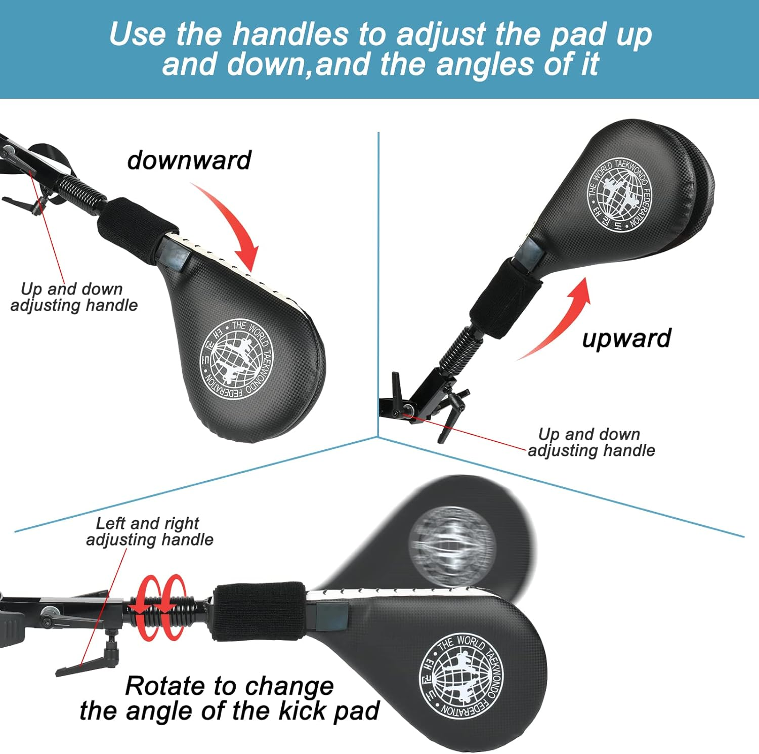 Taekwondo Kick Pads, Kicking Boxing Hands-Free Kicking Pads for Martial Arts with Mounting Bracket