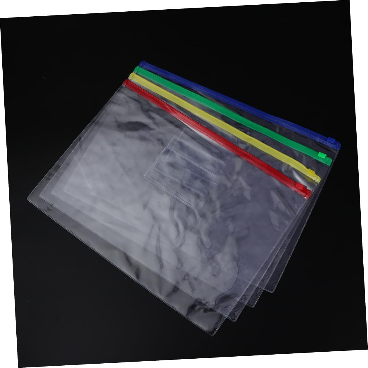 SECFOU 40Pcs PVC Zipper File Bag Pouch Organizer Portable Document Pockets for School Office Travel image number 3