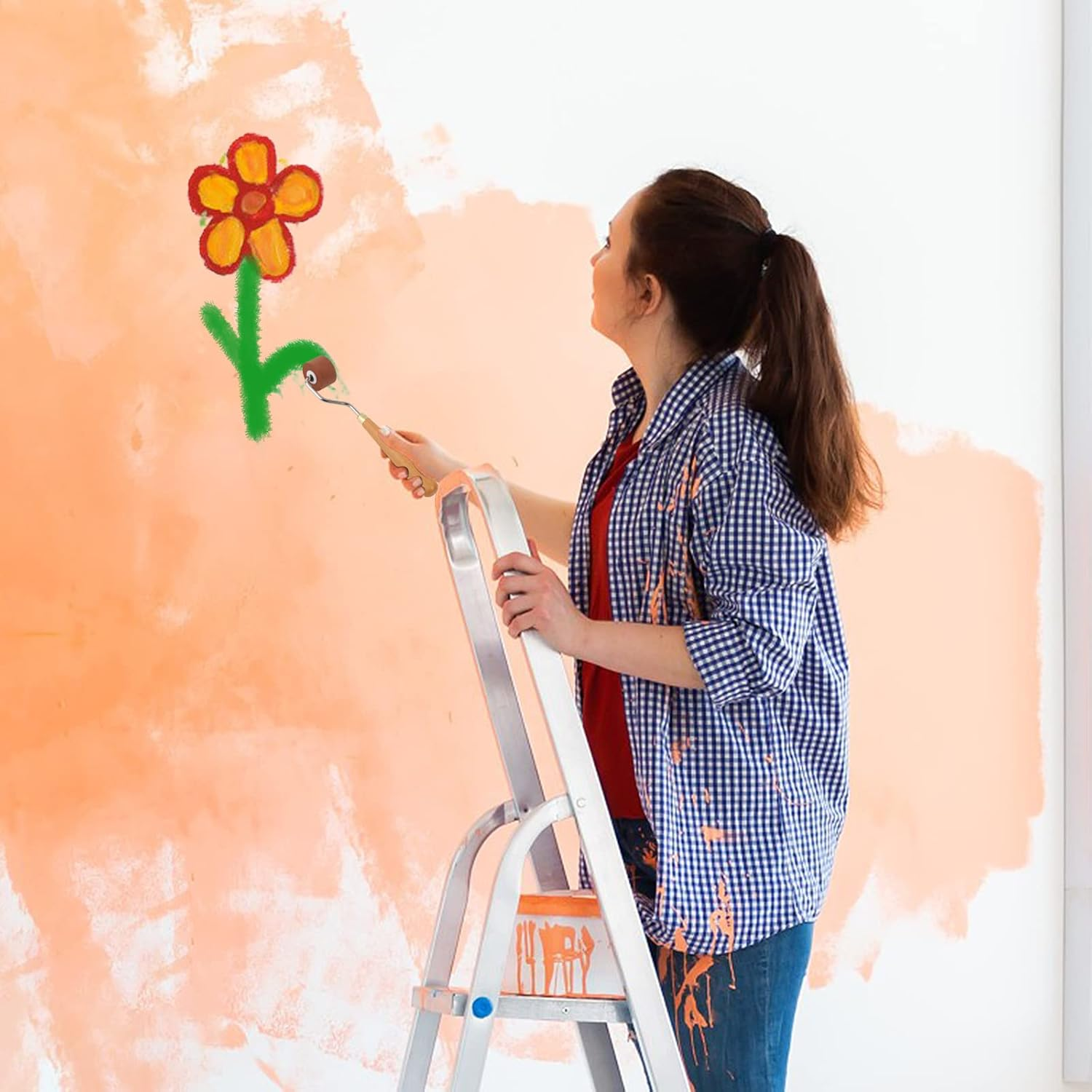 Rubber Brayer Roller for Crafting, Brayer Roller for Printmaking, Craft Stamping Brayers Roller for anti Skid Tape Construction Tools, Print, Wallpapers and Scrapbooks(0.8") image number 5