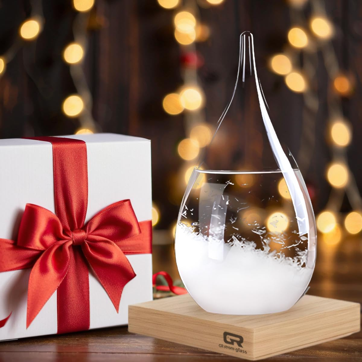 Storm Glass Weather Forecast Bottle - Snow Globes Barometer,Cloud Storm Weather Station,Decorative Weather Predictor, Home and Office Decor, Unique Gift Idea (X-Large) image number 6