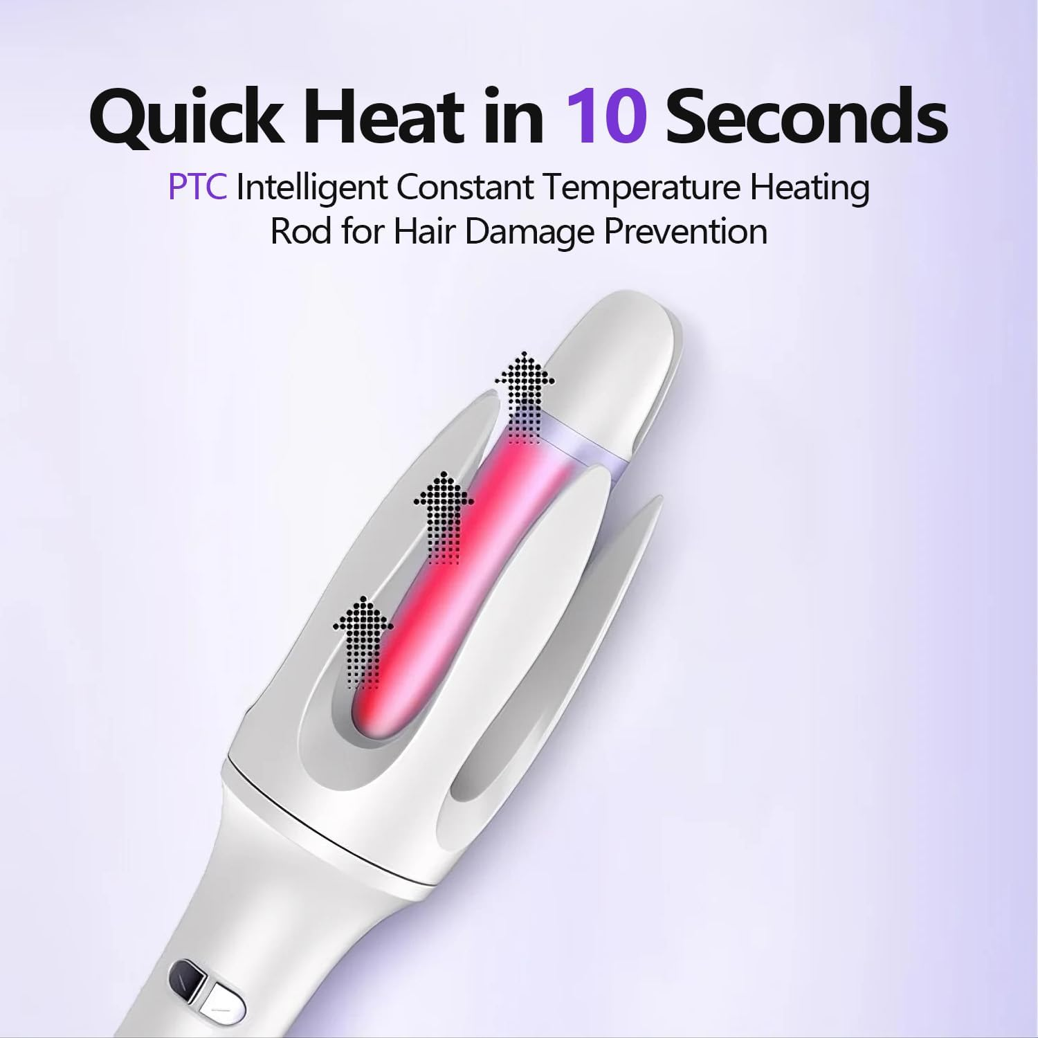 Automatic Rotating Curling Iron,1.1 Inch Curling Wand with 3 Temp, Ionic Hair Waver with Anti-Scald Design, Dual Voltage Hair Curler, Ceramic Coating for Long-Lasting Waves image number 5