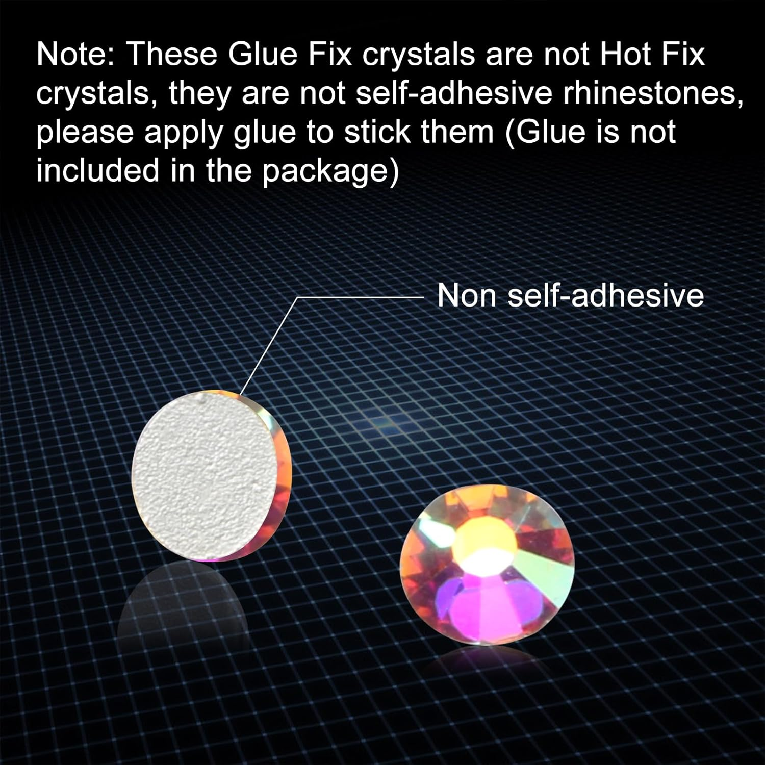 Jollin 1440Pcs Glue Fix Crystal Flatback Rhinestones Glass Diamantes Gems for Crafting Nail Art Crafts Decorations Clothes Shoes 4.8Mm (Ss20, Crystal AB) image number 5