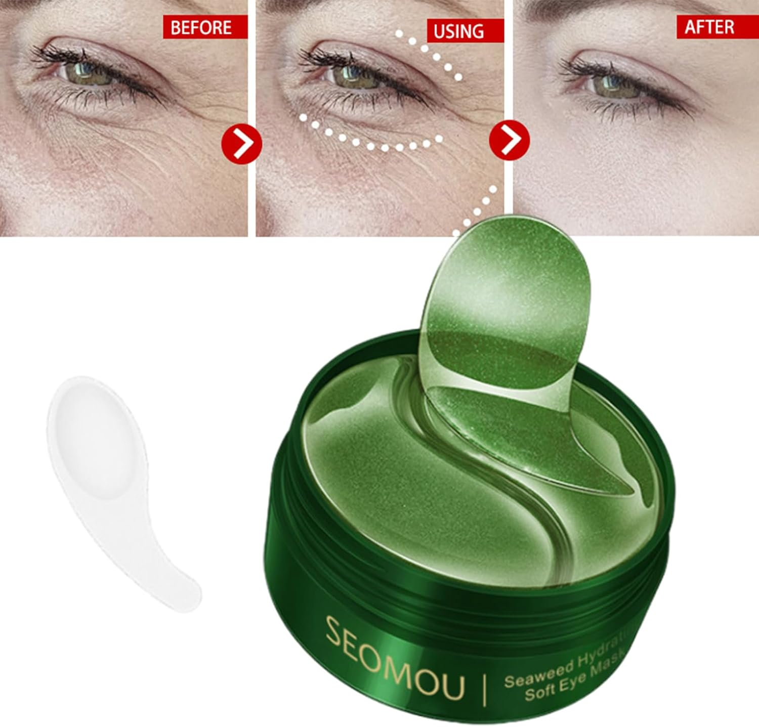 60-Pack under Eye Mask Set，Revitalizing Eye Masks Skincare with Collagen Mask Technology， Hydrate, Brighten，Reduce Wrinkles! image number 3