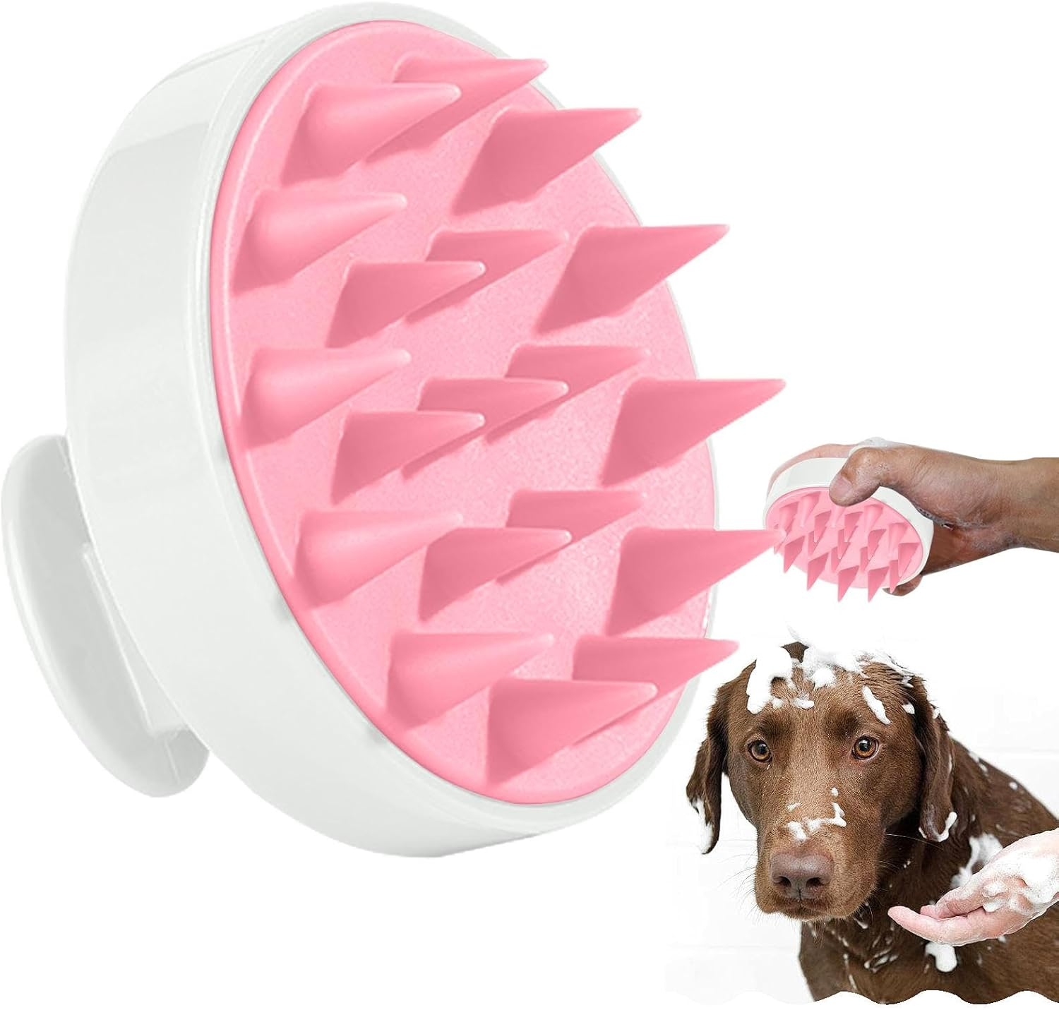 Silicone Hair Scrubber,Detachable Scalp Massager Hair Scrubber | Multifunctional Shampoo Brush Ergonomic Scalp Scrubber for Travel Hotel Bathroom image number 4