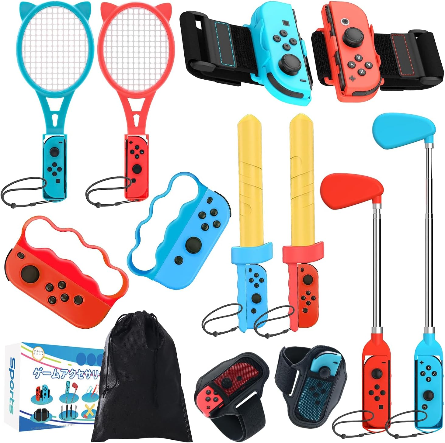 Switch Sports Accessories Bundle, 12 in 1 Switch Sports Accessories Bundle for Nintendo Switch Sports, Family Accessories Kit Compatible with Switch/Switch OLED Sports Games image number 6