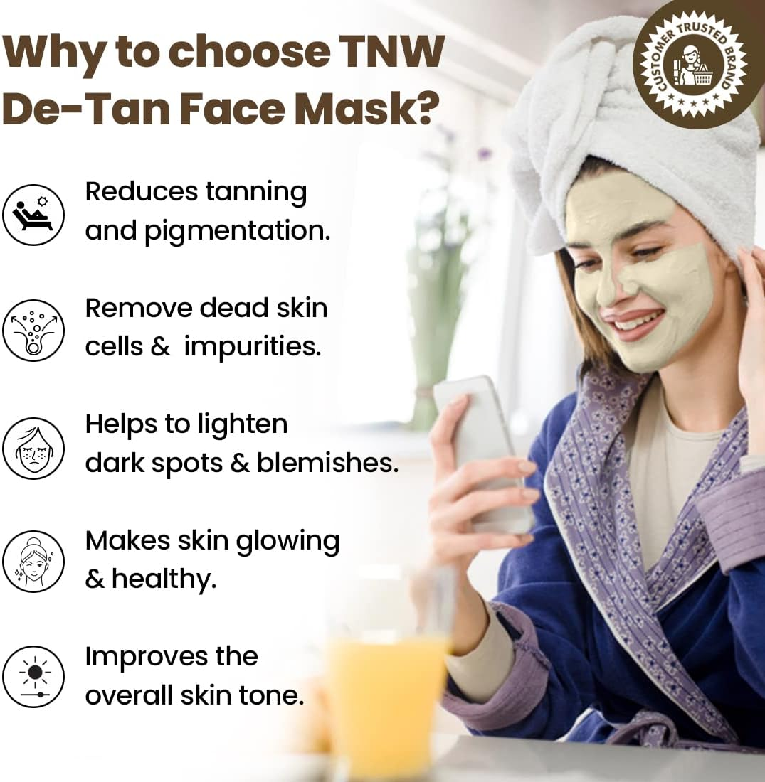 Tnw-The Natural Wash De-Tan Face Pack for Glowing & Radiant Skin | Effective Tan Removal Face Pack | Anti-Tan Face Pack with Orange Extract | 50G image number 3