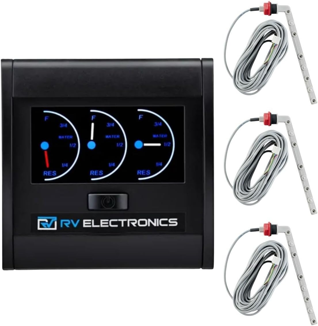 LCD Triple Tank Water Level Indicator Gauge + 3 X 7.5M Senders (Plenty River Bundle)