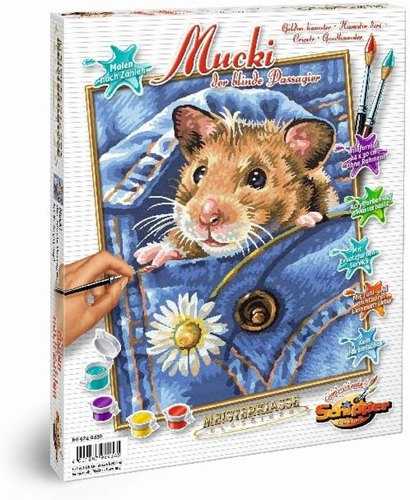 Schipper 924 0436 - Painting by Number Mucki, the Blind Passenger for Kids, 24X30 Cm image number 3