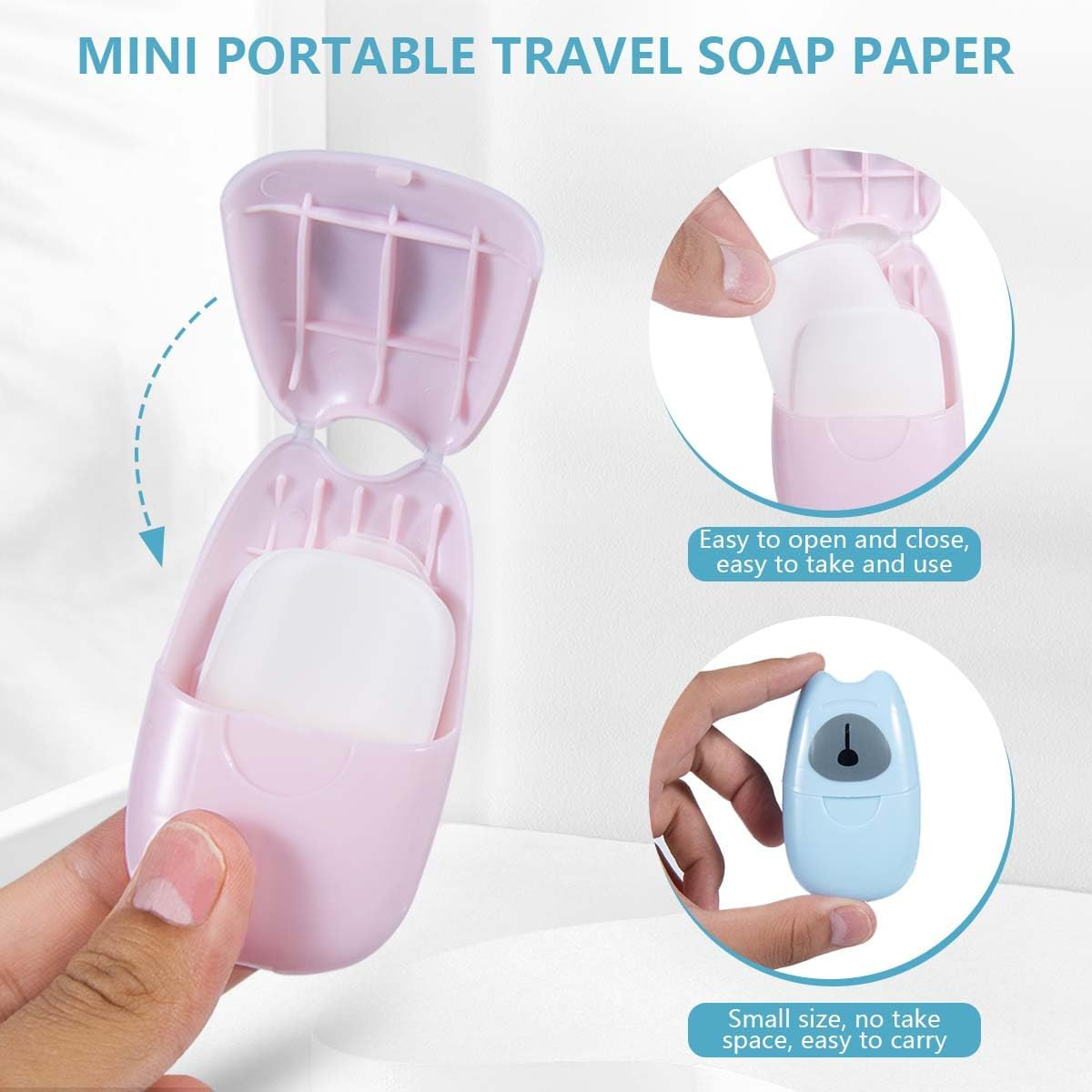 KISEER 6 Boxs (300 Sheets) Mini Portable Travel Soap Paper Sheets Disposable Hand Washing Bath Scented Paper Soap for Outdoor, Camping Hiking (Colorful)