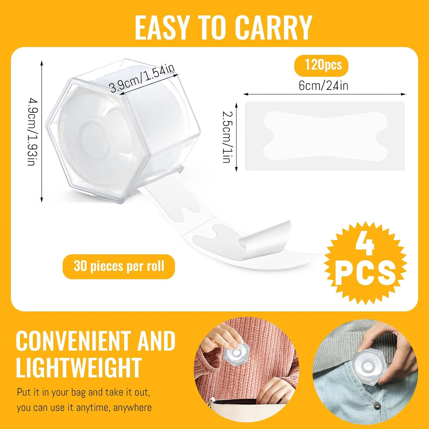 120 Pack Blister Bandages for Feet, Blister Prevention Pads for Heel Toe Finger, Waterproof Invisible Heel Protector Cushion Tape, Care Travel Essentials, Clear - 120 Pack - Clear image number 6