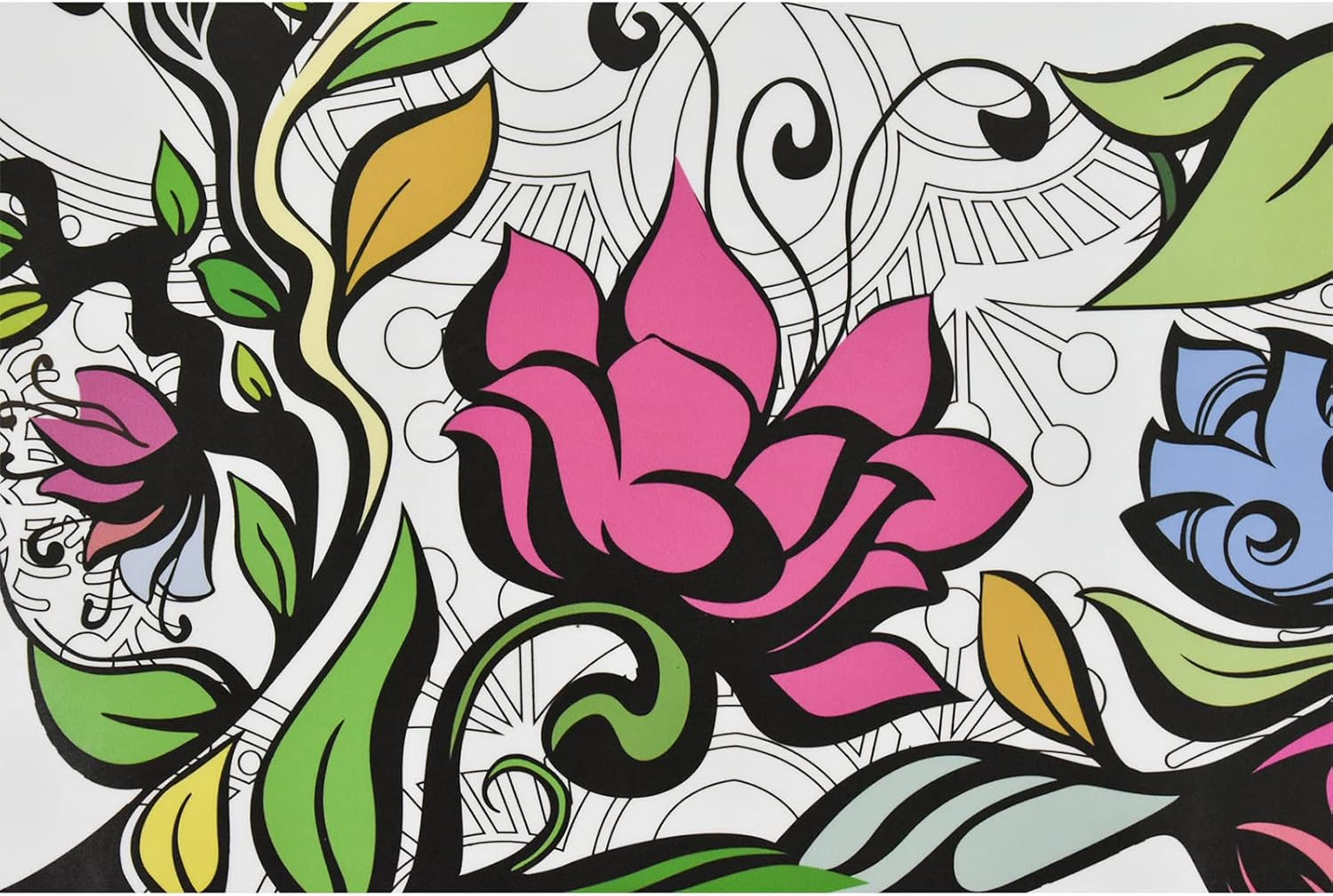 Pinenjoy Colorful Horse Wall Decal Mandala Flower Leaf Wall Sticker 23X15Inch Removable Vinyl Wall Decoration for Bedroom Living Room TV Sofa Backborad image number 3