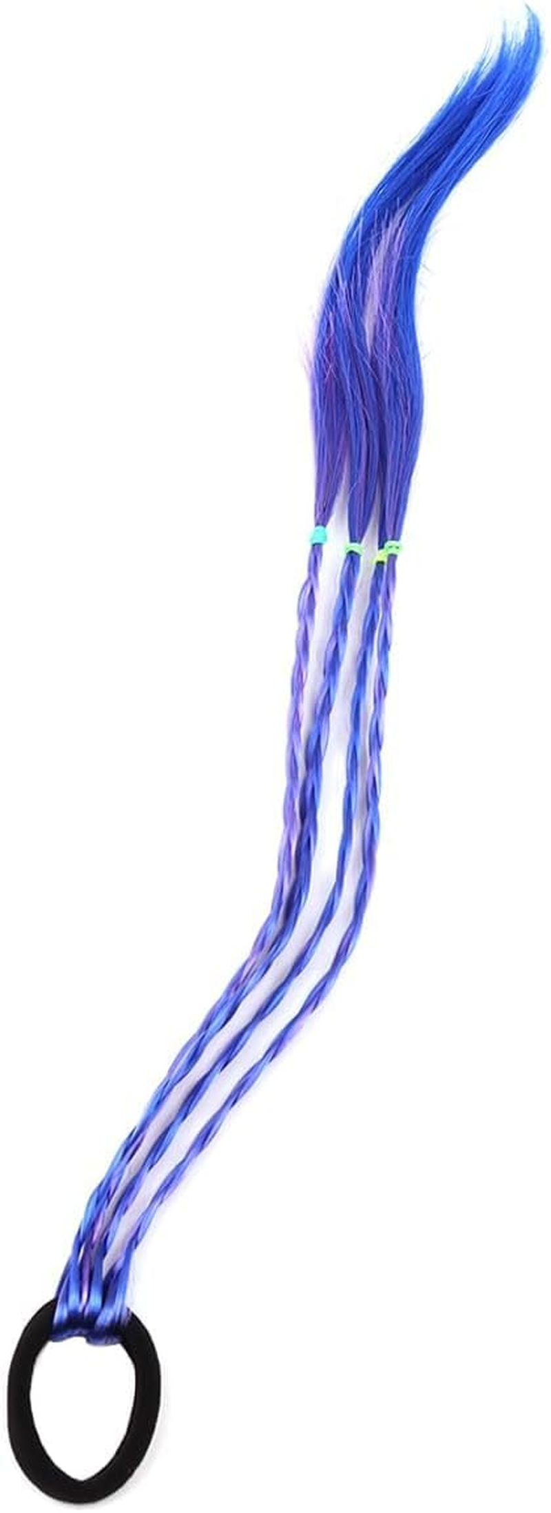 Namvo 10PCS Colourful Hair Strands Colourful Braided Hair Pieces Twist Braid with Elastic Rope Band Colour Gradient Girls Hairpiece Band image number 5