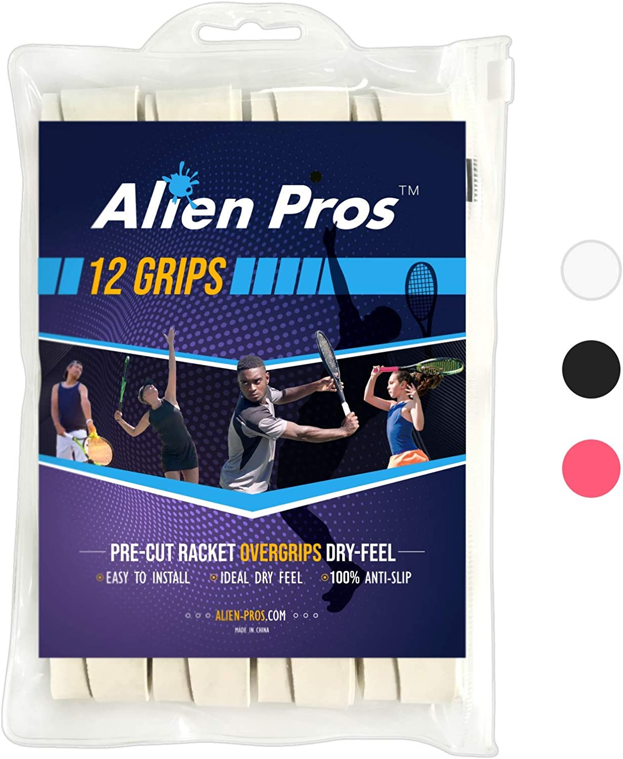 Alien Pros Tennis Racket Grip Tape (1/12 Grips) - Precut and Dry Feel Tennis Grip - Tennis Overgrip Grip Tape Tennis Racket - Wrap Your Racquet for High Performance (1/12 Grips) image number 6