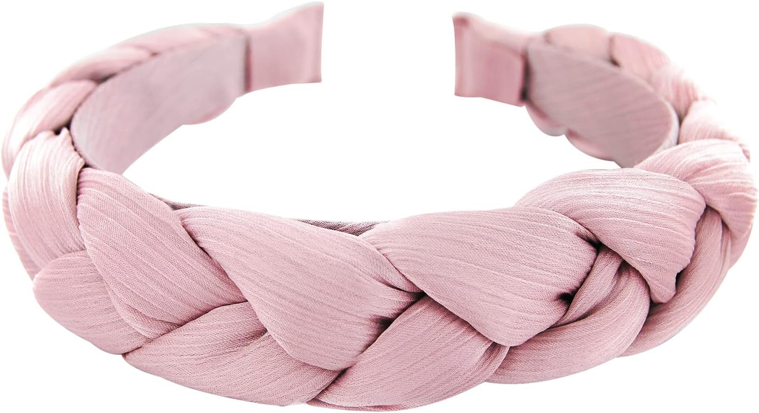 Axy HRZ2 Headband with Braided Fabric in Candy Colours - Beautiful Headband Hair Accessories (White)