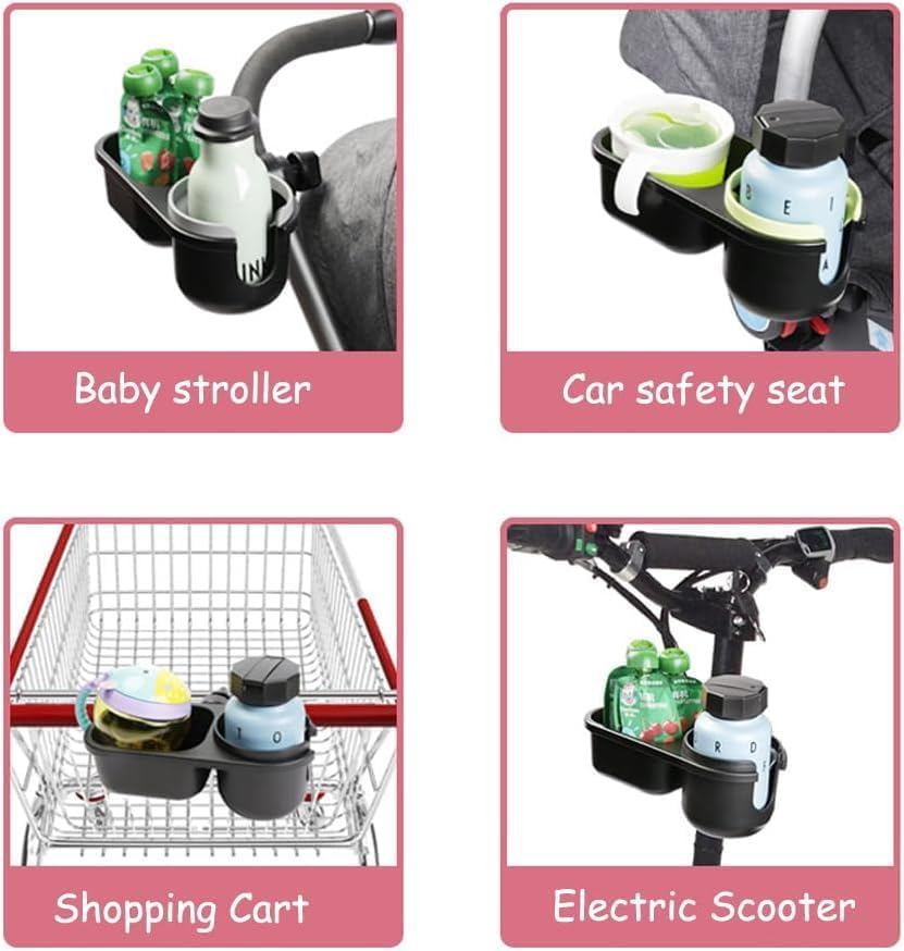 2 in 1 Universal Cup Holder and Snack Tray for Stroller, Bike, Wheelchair, Walker, Scooter image number 5