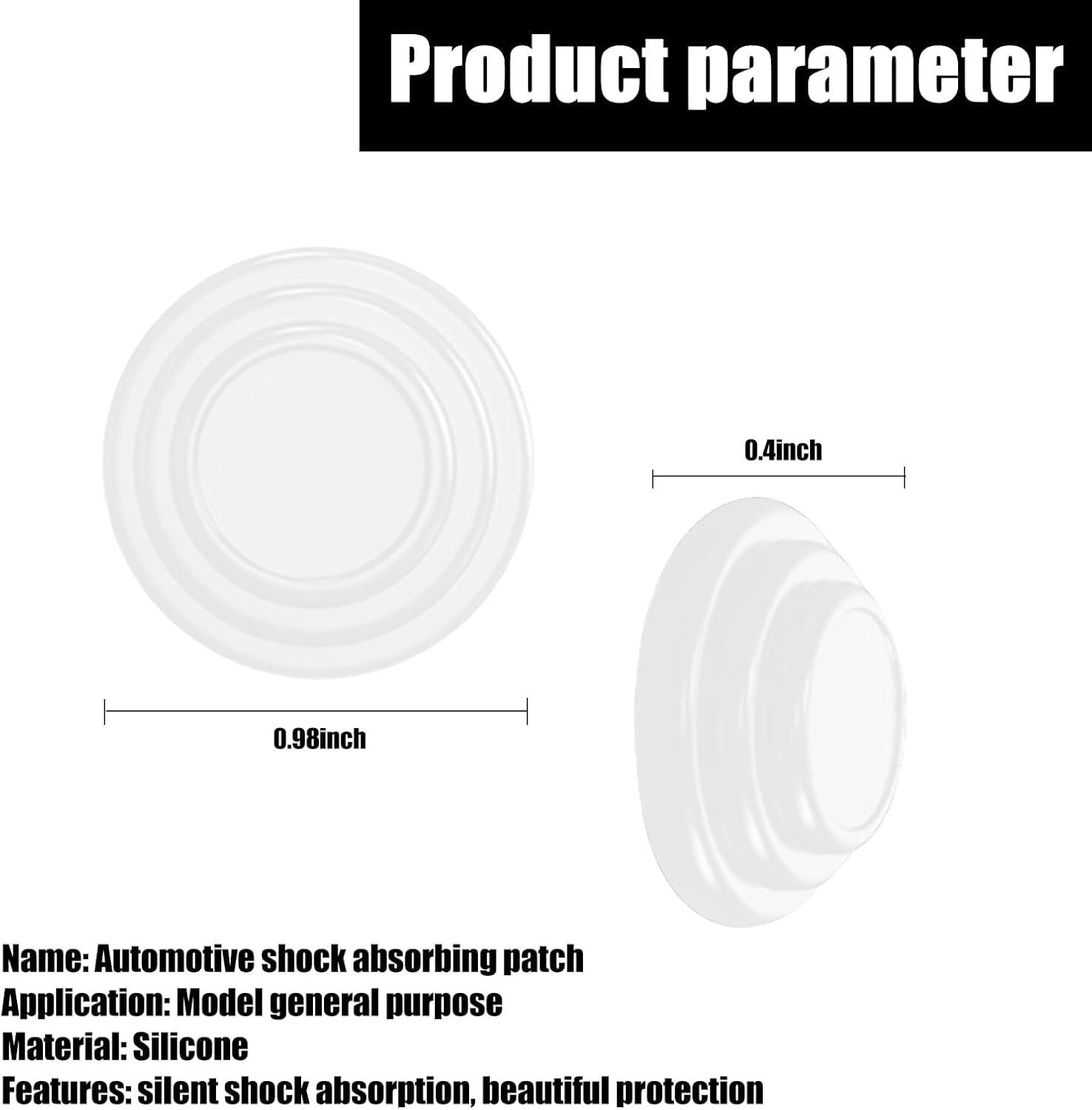 20 PCS Car Door Shock Absorbers, Soft Vehicle Soundproof Sticker Pads with Adhesive, Universal Waterproof Automobile Door Side Protectors for Car, Sedan, Truck, SUV (White) image number 4