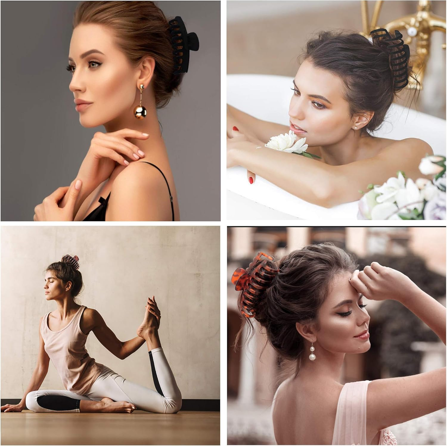 OWIIZI Large Hair Claw Clips for Women 4.3" Matte Leopard Jumbo Hair Clips Non-Slip Ponytail Barrette Strong Hold Claw Clips for Girls Long Thick Hair (4Packs) - Style 1 image number 3