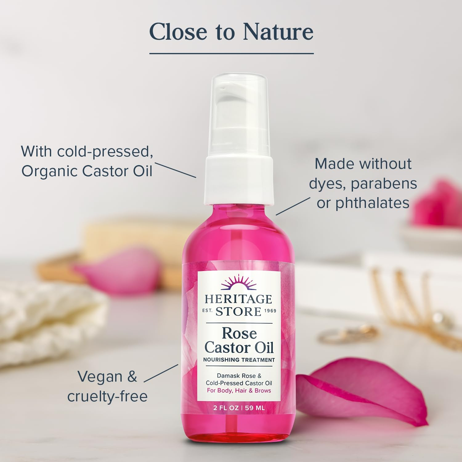 Heritage - Rose Castor Oil Facial Serum - 2 Fl. Oz. image number 5