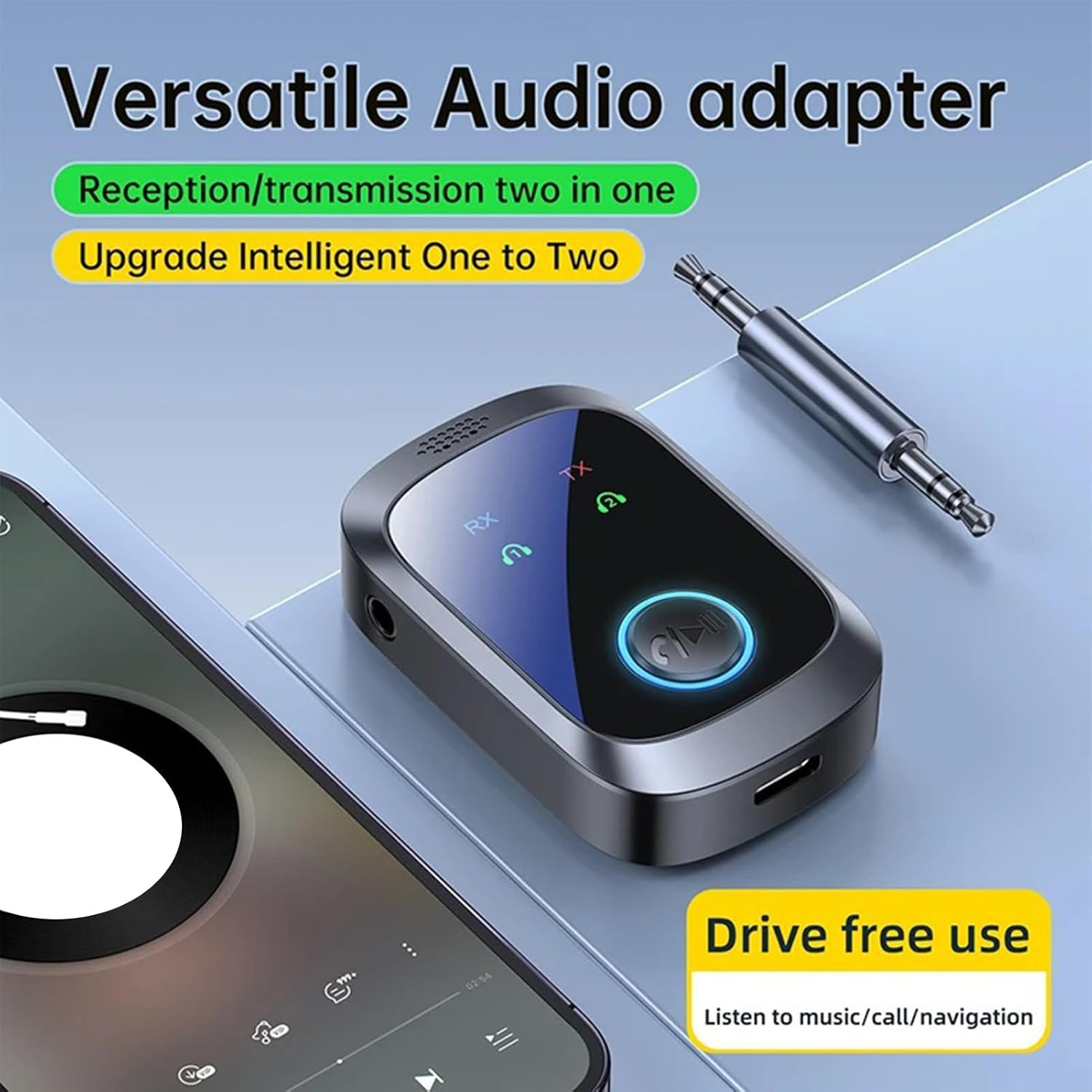 Wireless Adapter - Wireless Transmitter for Tv,Hifi Stereo 2 in 1 Double Connection Multipoint for Game Consoles Tvs Gym Equipment Airplane Pc Car Home Music Headphones Speakers image number 1