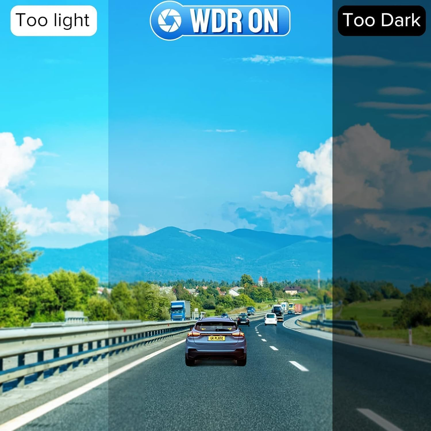 Dash Cam Front and Inside,Dashcams for Cars with 64G Card Traffic Recorder IR Night Vision Loop Recording G-Sensor 24Hr Parking Traffic Recorder(Front/Inside+64G) image number 3