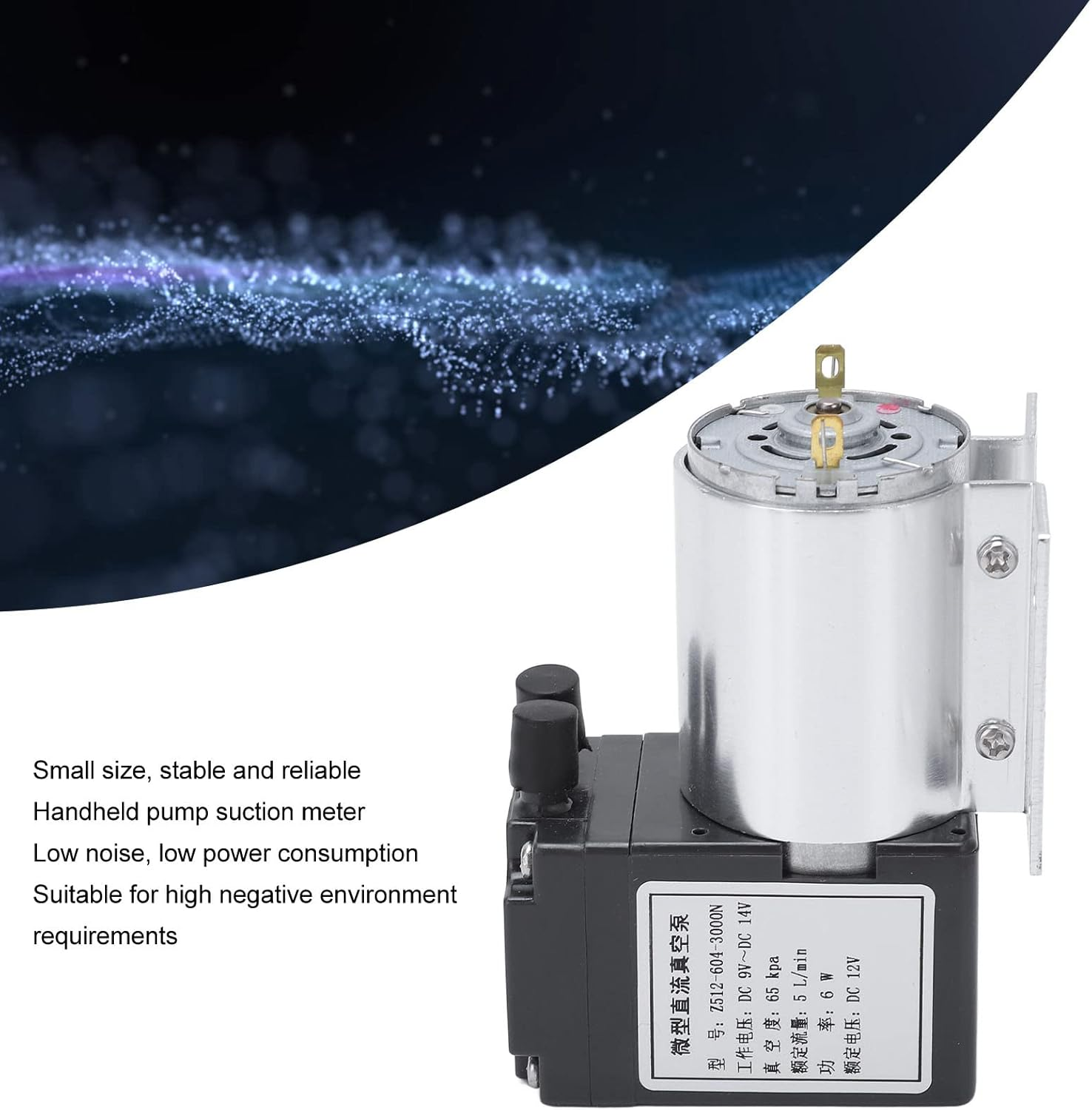 DC12V Mini Vacuum Pump Handheld ABS Aluminum Low Noise Suction Pump Small Size 12V Suction image number 6