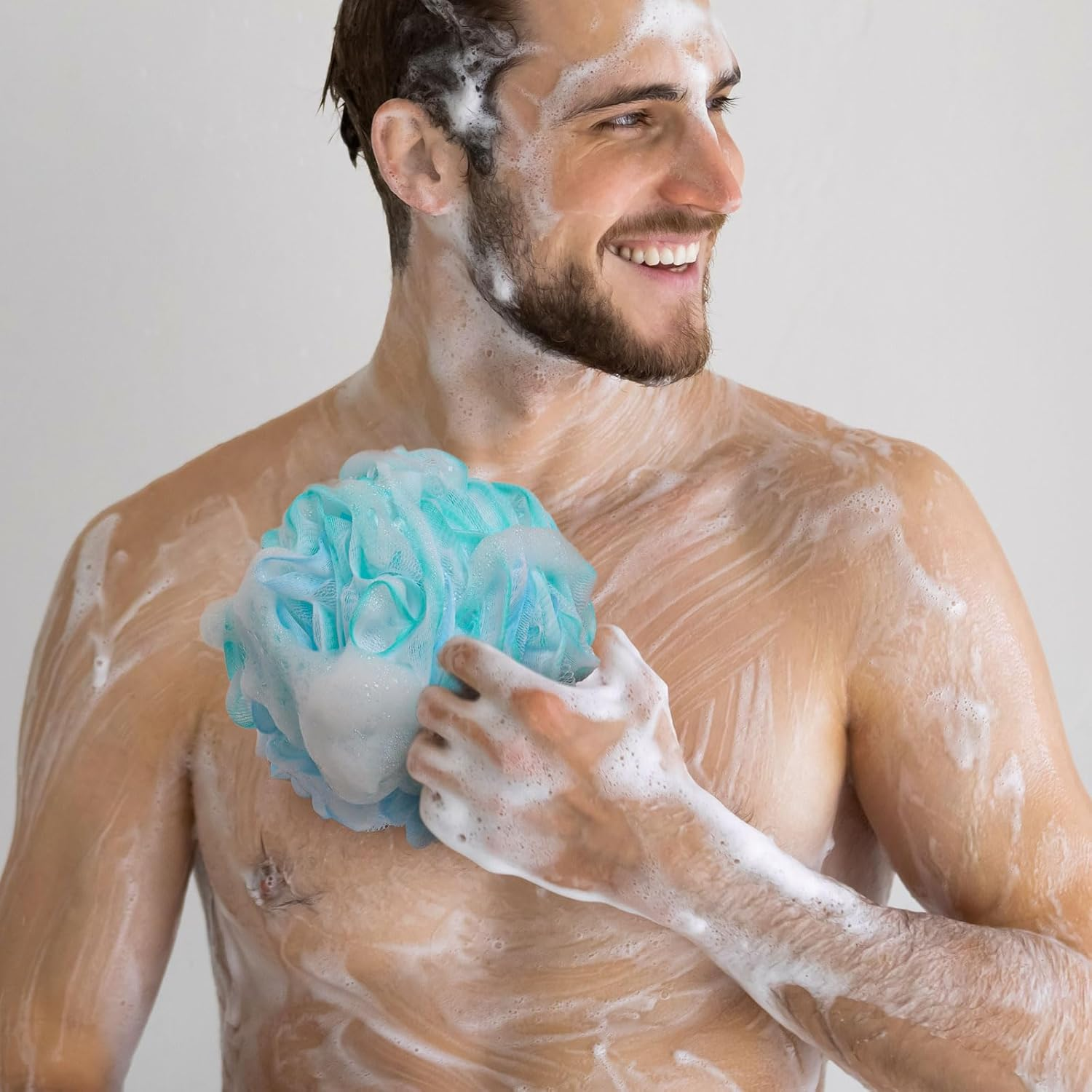 BTYMS XXL Large Loofah Bath Sponge 100G/Pc, Exfoliating Mesh Pouf Bath Scrunchies Shower Puffs - Pack of 4 image number 2