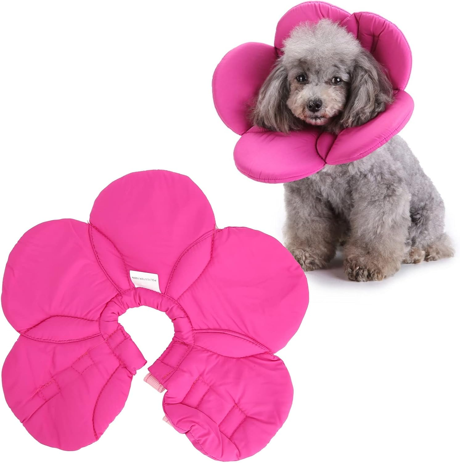 Pet Recovery Collar, Lightweight Sunflower Shape Cute Dog Elizabeth Collar, Adjustable Soft Cat Cone Collar Pet Sponge Neck Collars for Dogs and Cats (YLSB08 Purple)