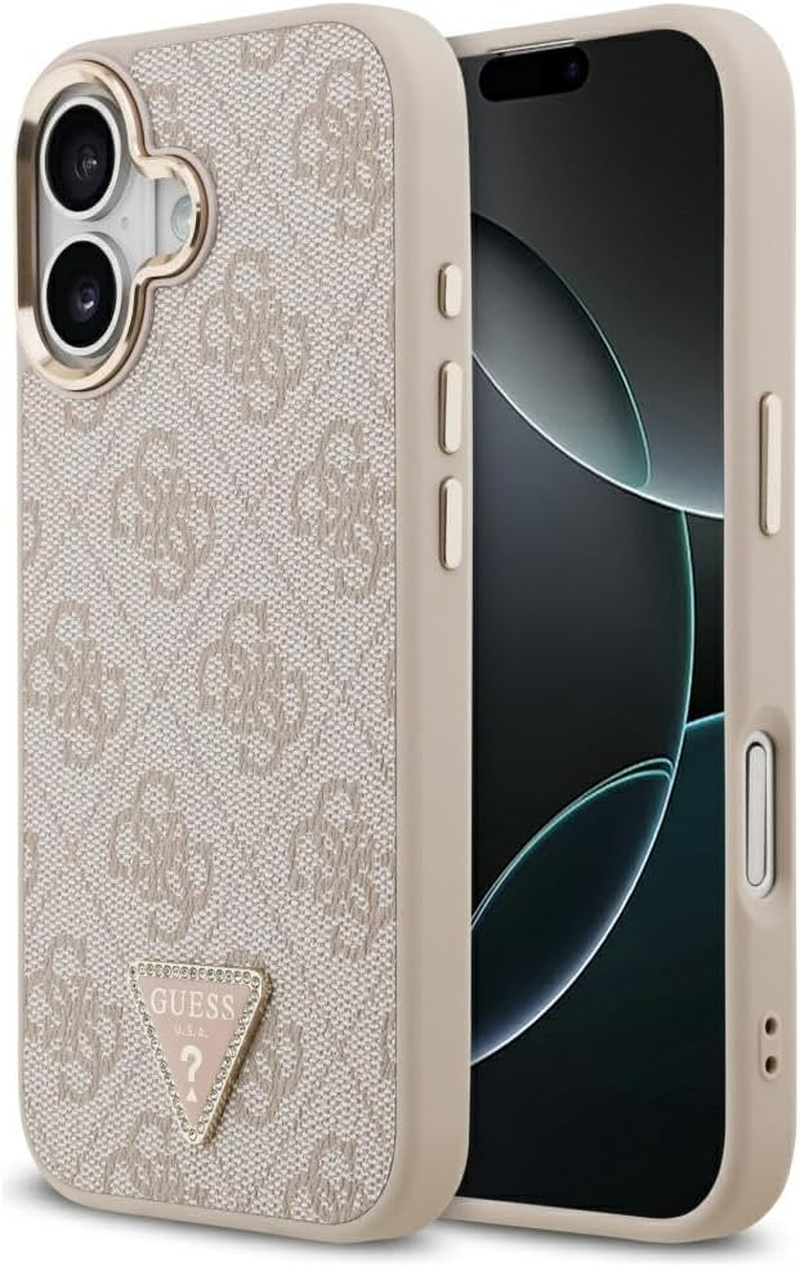 CG Mobile Guess 4G Triangle Logo Compatible with Magsafe Case for Iphone 17 (Pink/Gold) image number 6