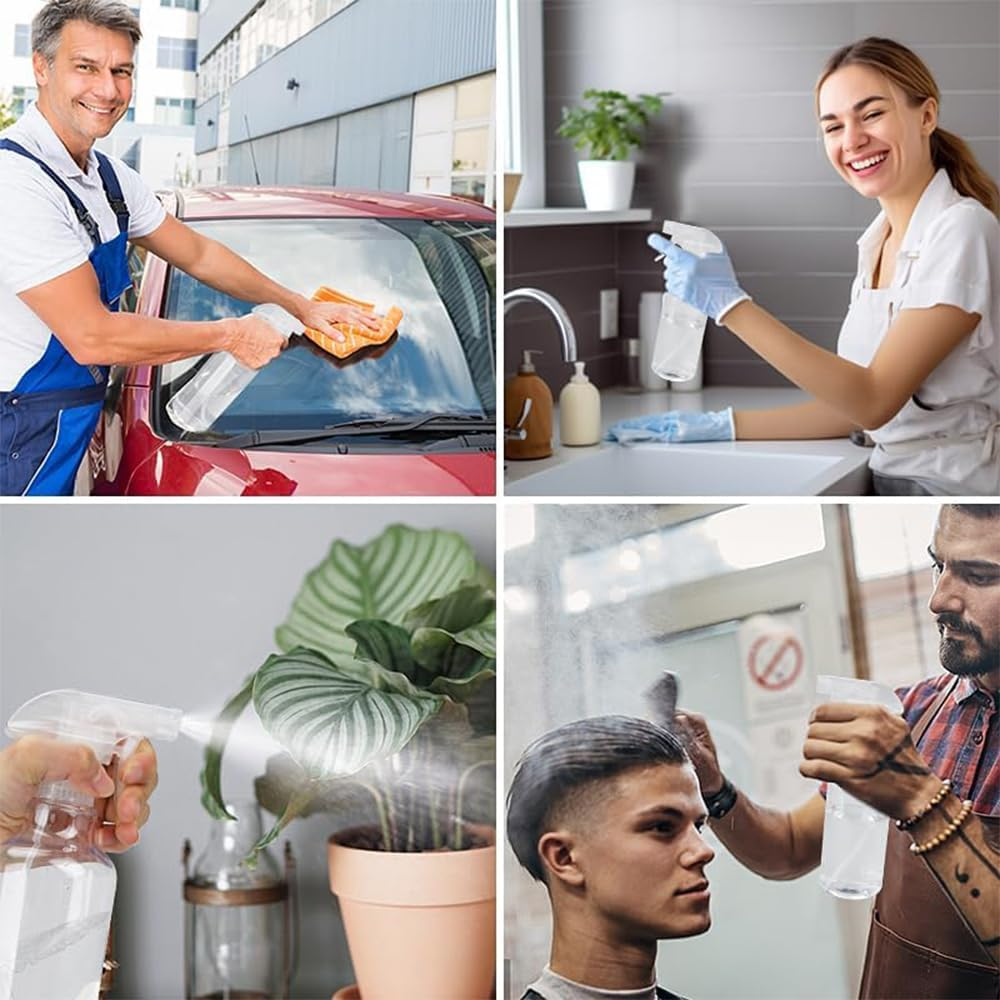 9-Pack Glass Spray Bottles, Empty Transparent Spray Bottles, Refillable, with Trigger Sprayer, Suitable for Cleaning Liquid, Essential Oil, Alcohol, Plant Watering Spray image number 5