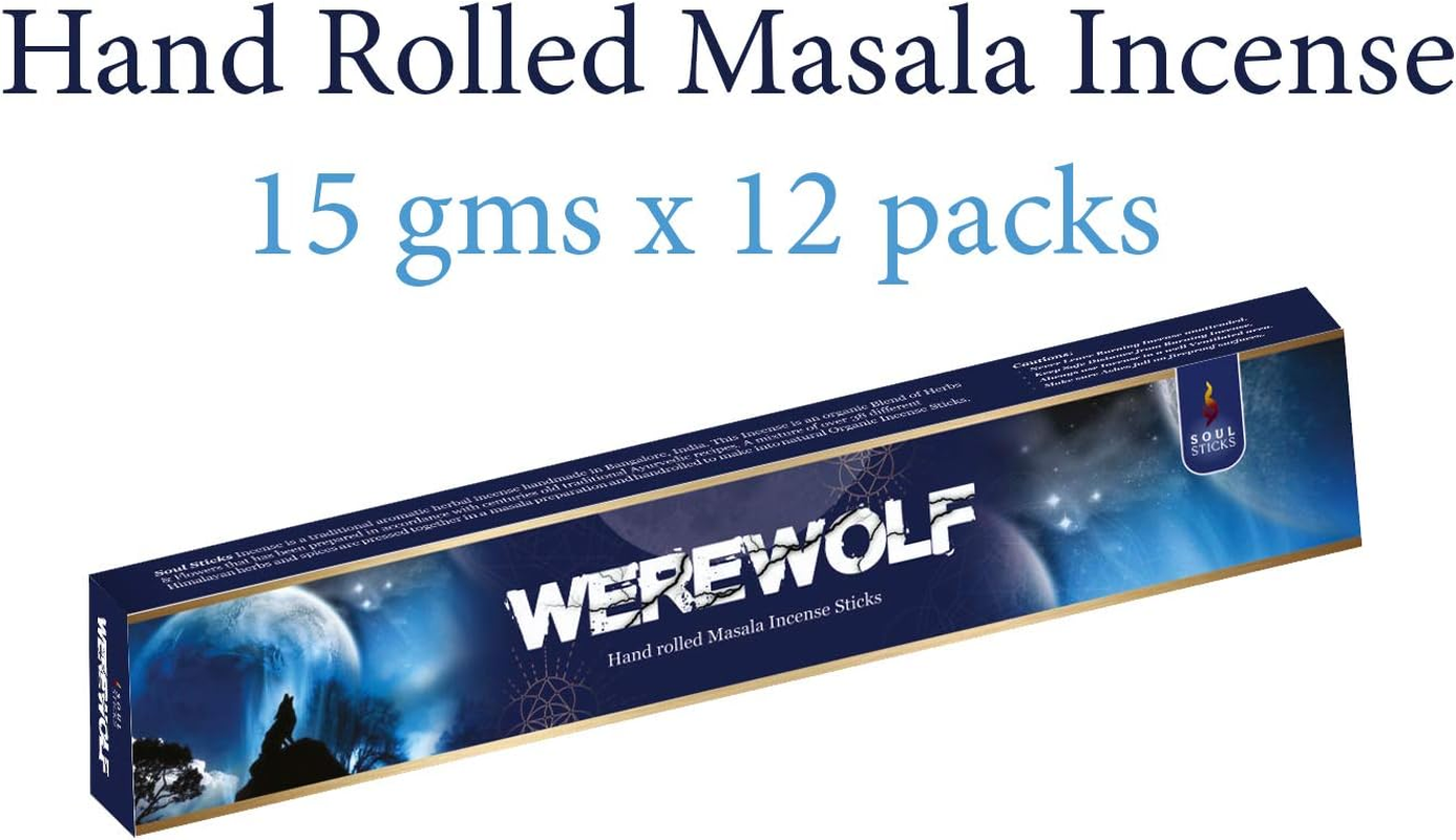 Soul Sticks Hand-Rolled Incense Sticks Evil Spirit Blends 180 Gram Box | 100% Natural Masala Incense Organic Home Fragrance Agarbatti (Werewolves) - Vampire Orchid image number 5