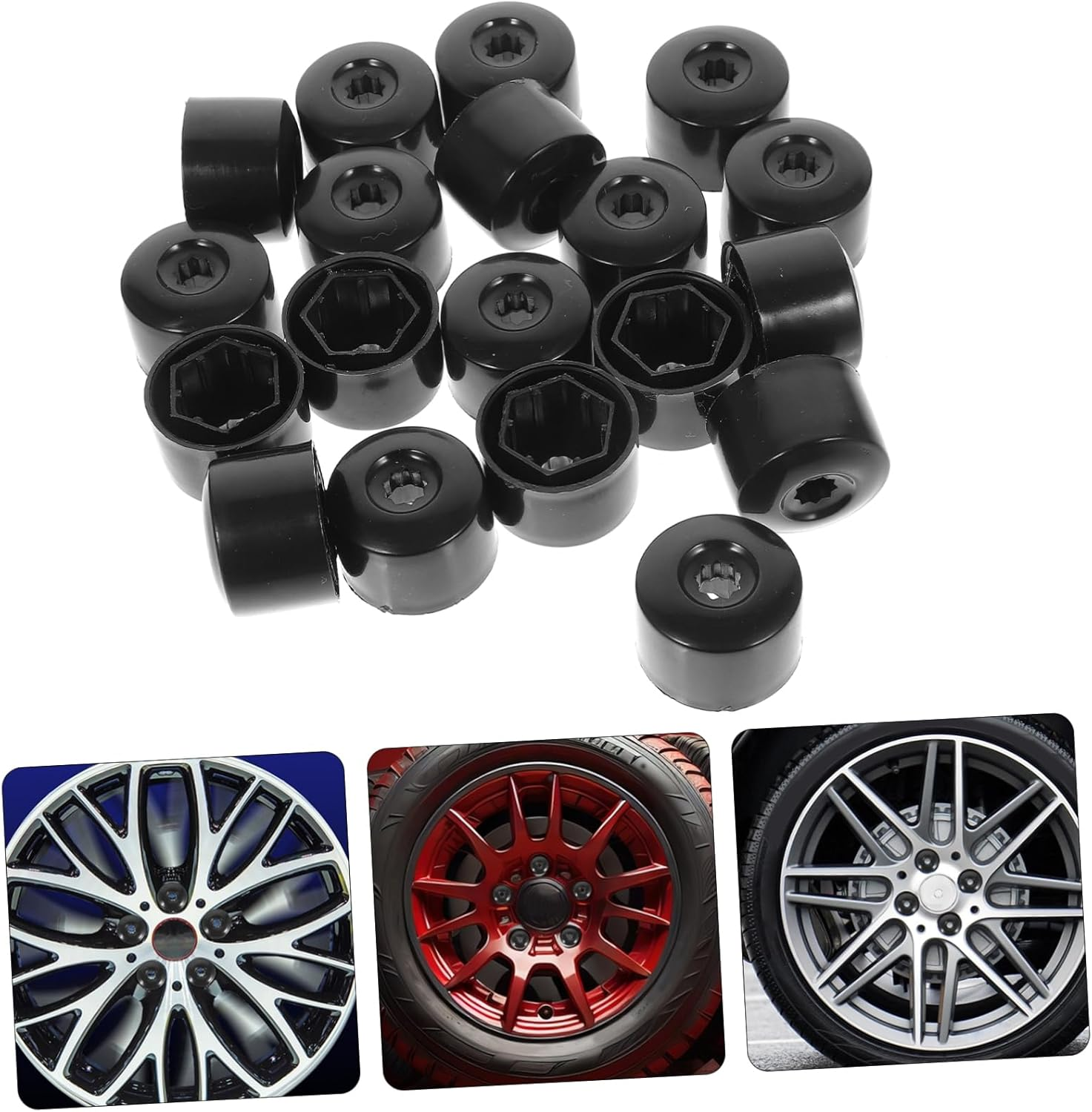 GLEAVI 20Pcs Hub Cap Decorative Cap Nylon Lug Nut Cover for Car Wheel Nut Tyre Accessory for Rim Protectors and Car Tire image number 3