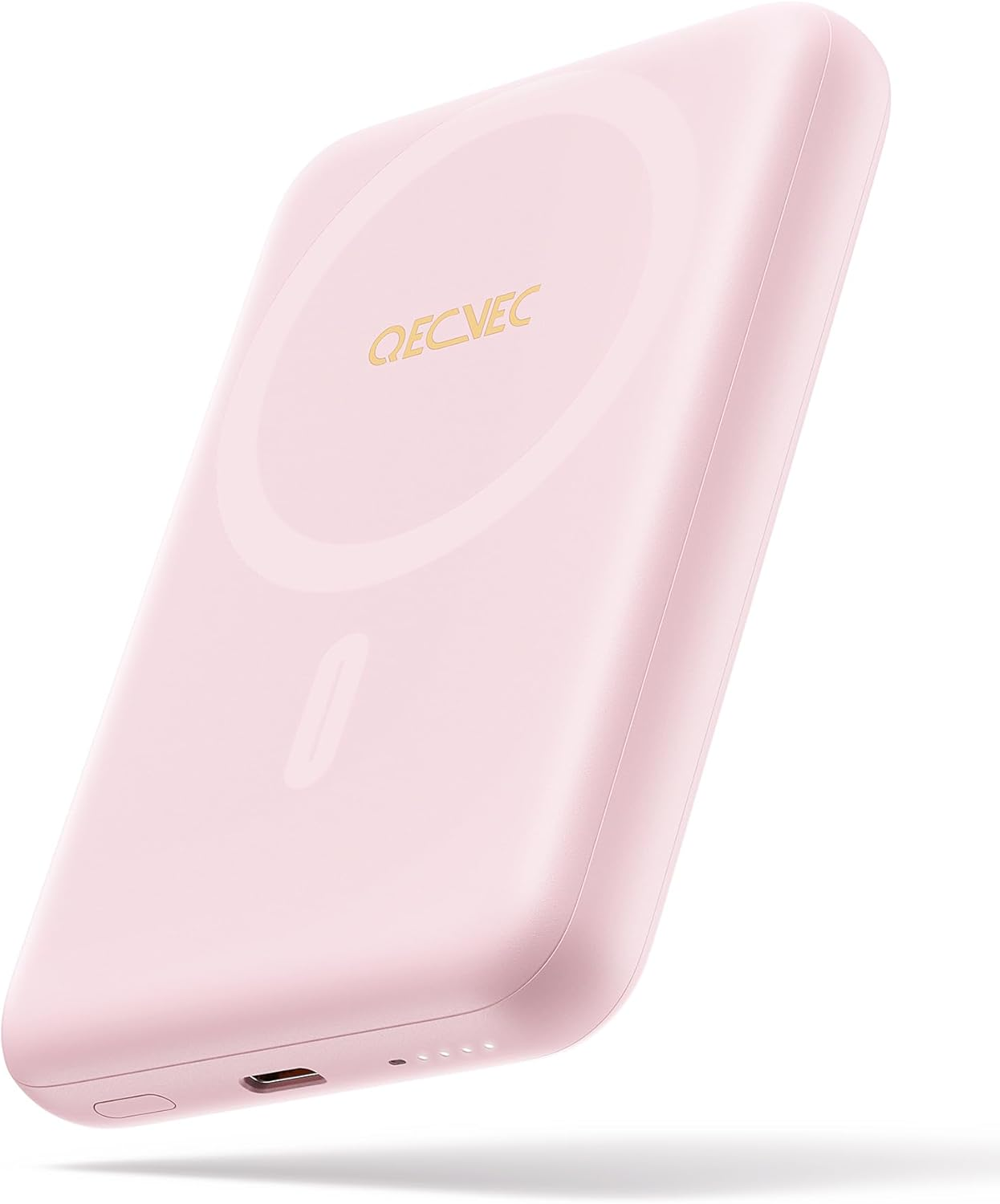 QECVEC Mag-Safe Power Bank - 10000Mah Magnetic Portable Charger with 15W Wireless Fast Charging & 20W PD Wired Charging, Compatible for Iphone 12/13/14/15/16 Series. (Pink) image number 5