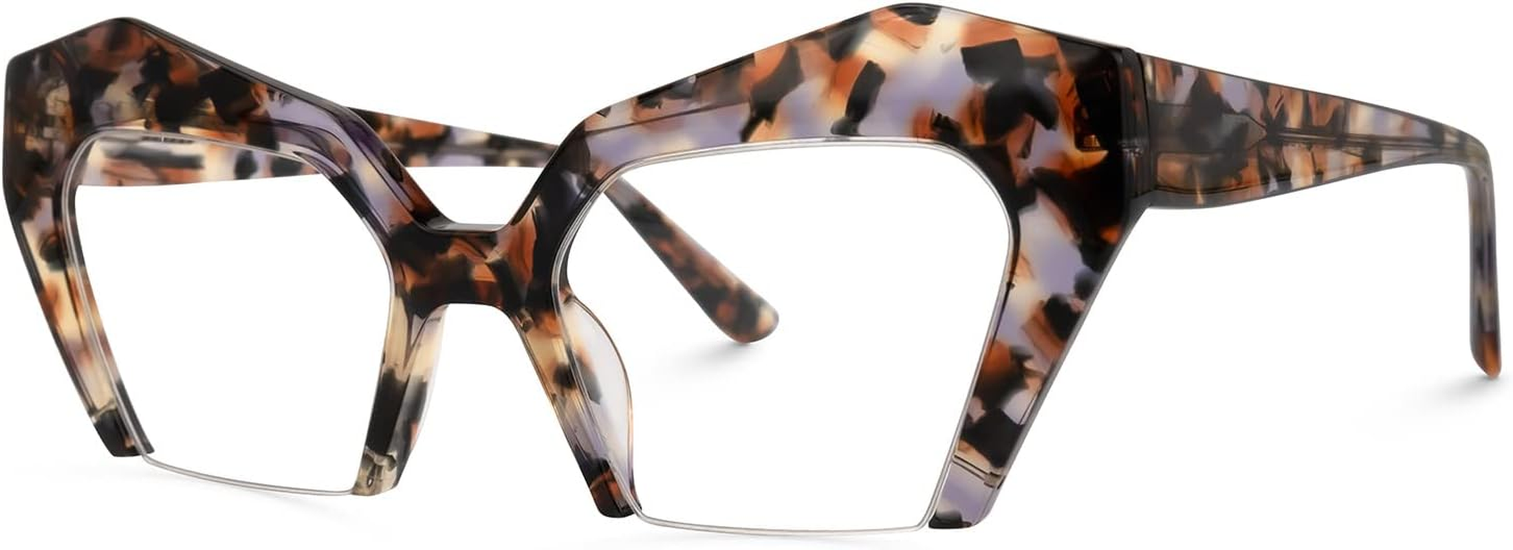 VOOGLAM Thick Oversized Cat Eye Blue Light Blocking Glasses, Fashion Eye Glasses Frame for Women anti Eyestrain & UV Aeneas