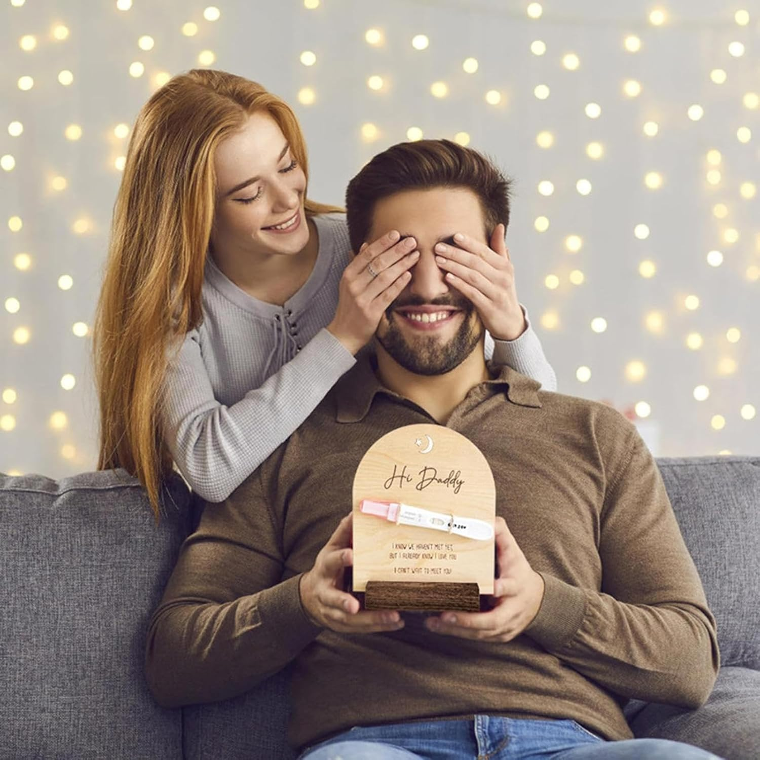 Pregnancy Announcement Wood Sign - Baby Surprise Announcement Ideas - Creative Pregnancy Announcement for Dad to Be, Cute Baby Announcement Ideas image number 1