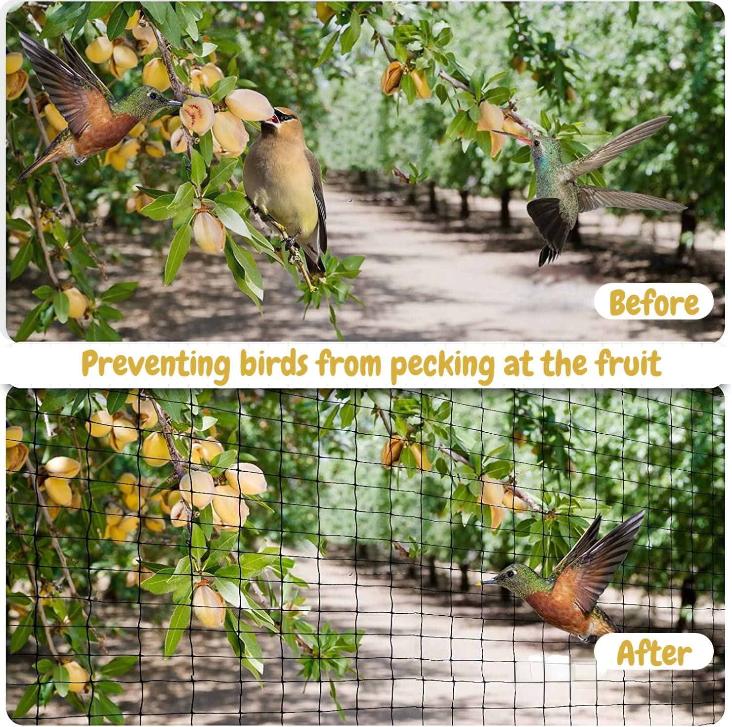 Garden Netting,2.1M*30M Bird Netting Garden Fence Netting to Defend Chicken,Deer,And Other Pests，Protection for Vegetables and Fruit Trees image number 2