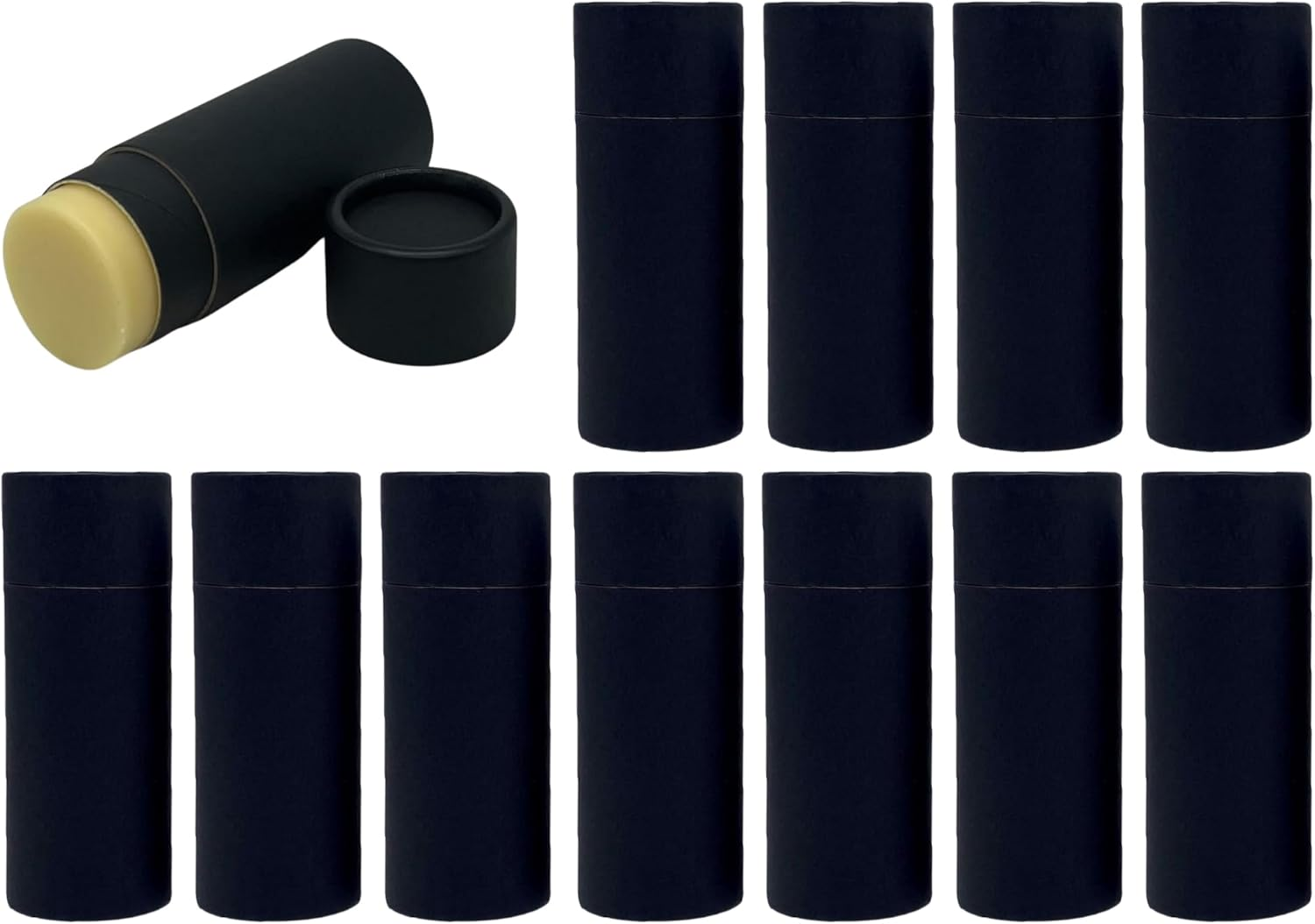 Greenway 2.5Oz / 70G Kraft Paperboard Deodorant Tubes with Lids - 25 Pack Solid Perfume Refillable DIY Cosmetic Containers - Deodorant Containers Lotion Tubes Empty Holder Kraft - White