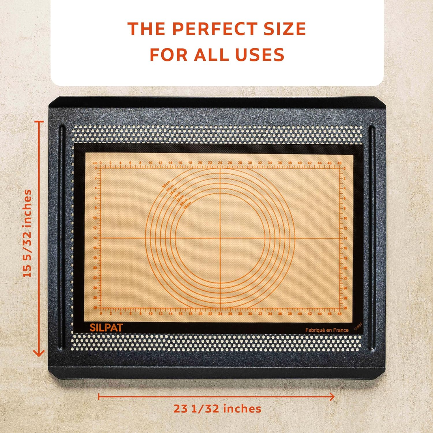 Silpat the Original Perfect Pastry Non-Stick Silicone Countertop Workstation Mat, 15-1/8" X 23" image number 3