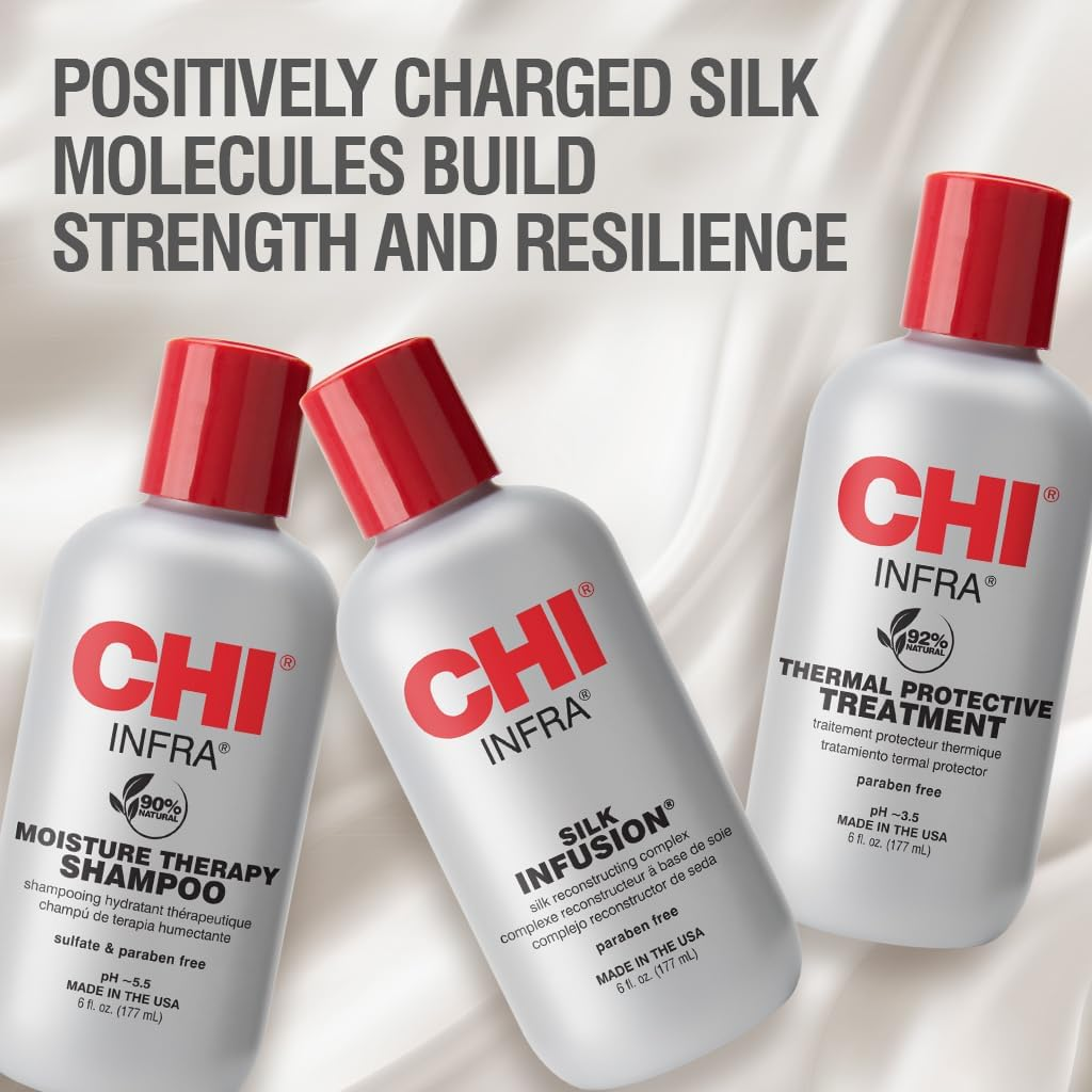 CHI CHI Infra Trio Kit for Unisex 3 Pc 6Oz CHI Silk Infusion, 6Oz CHI Infra Shampoo, 6Oz CHI Infra Treatment