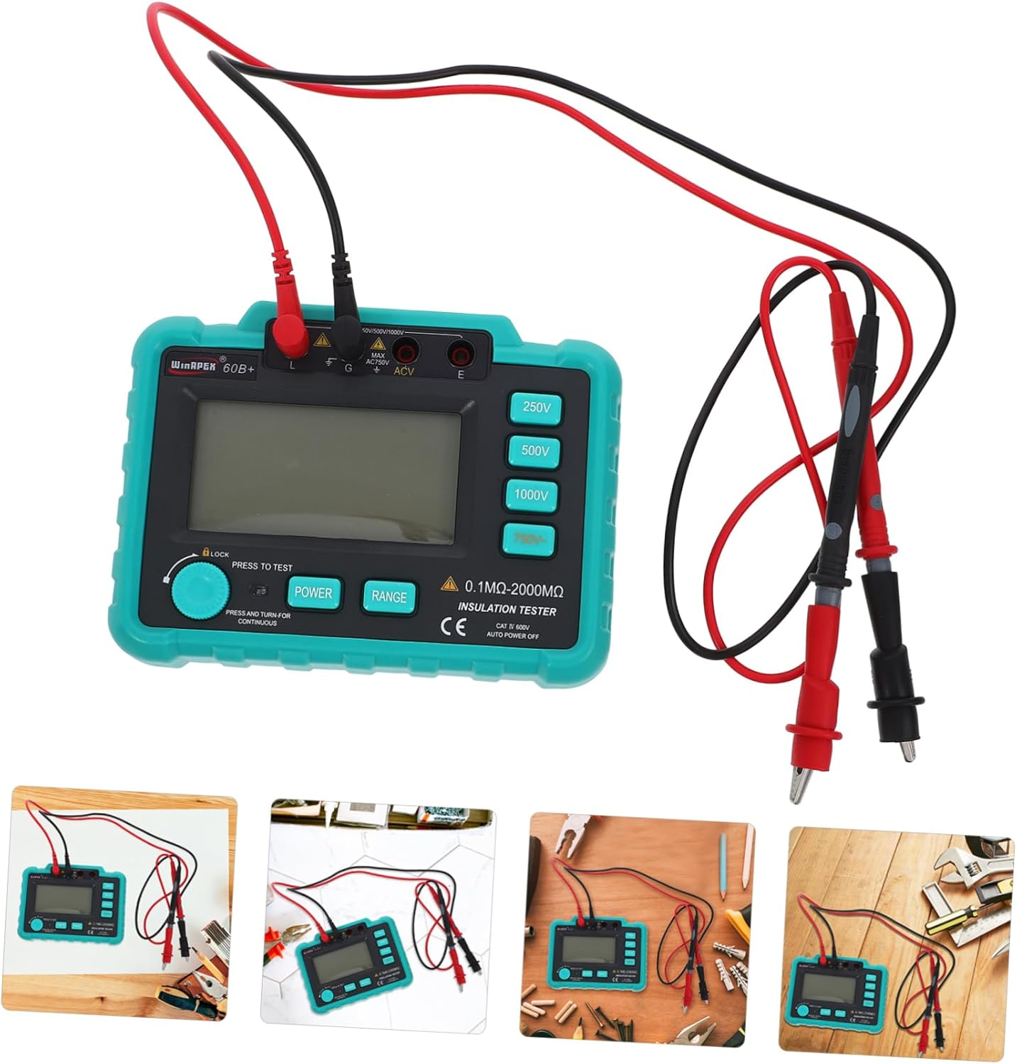 FUNOMOCYA Insulation Tester Megohm Automotive Electrical Tools Digital Megohm Test Leads image number 6