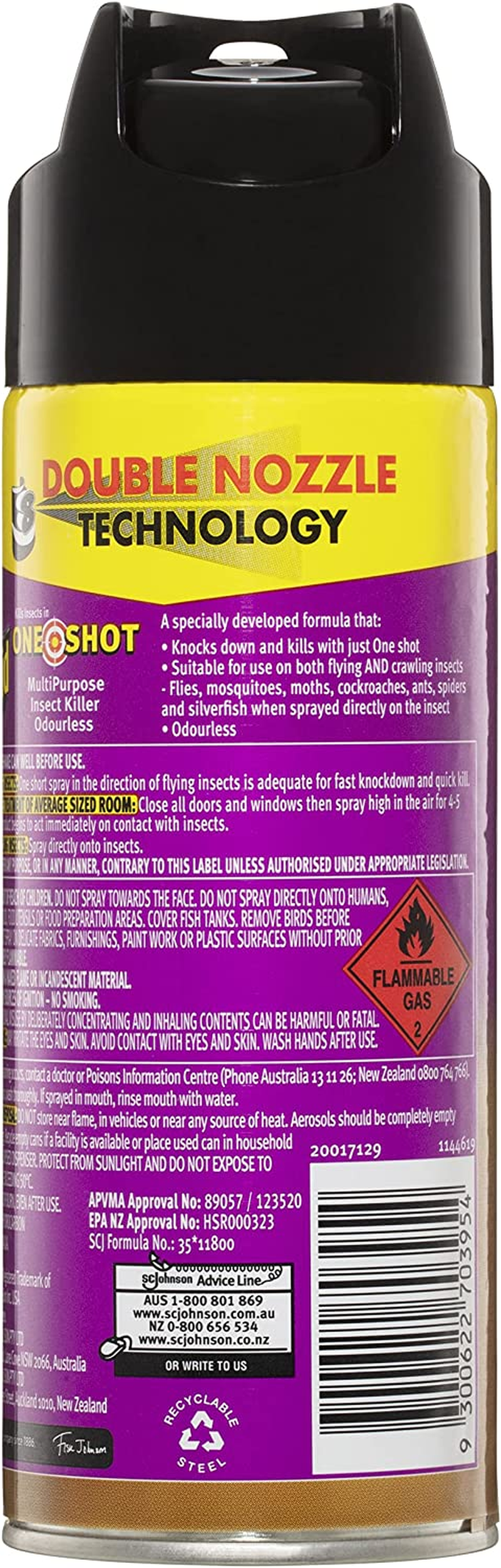Raid One Shot Multipurpose Insect Killer, Insect Spray for Flying and Crawling Insects, Odourless, 220G, 1 Count image number 4
