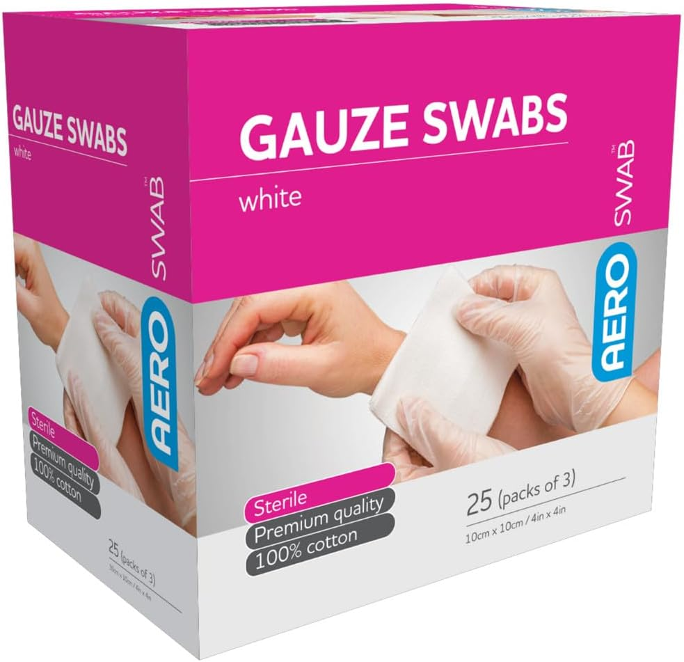 Aero Healthcare Aeroswab 8Ply 25 Pieces Gauze Swab Box of 3 7.5 X 7.5Xm, 75 Count image number 3